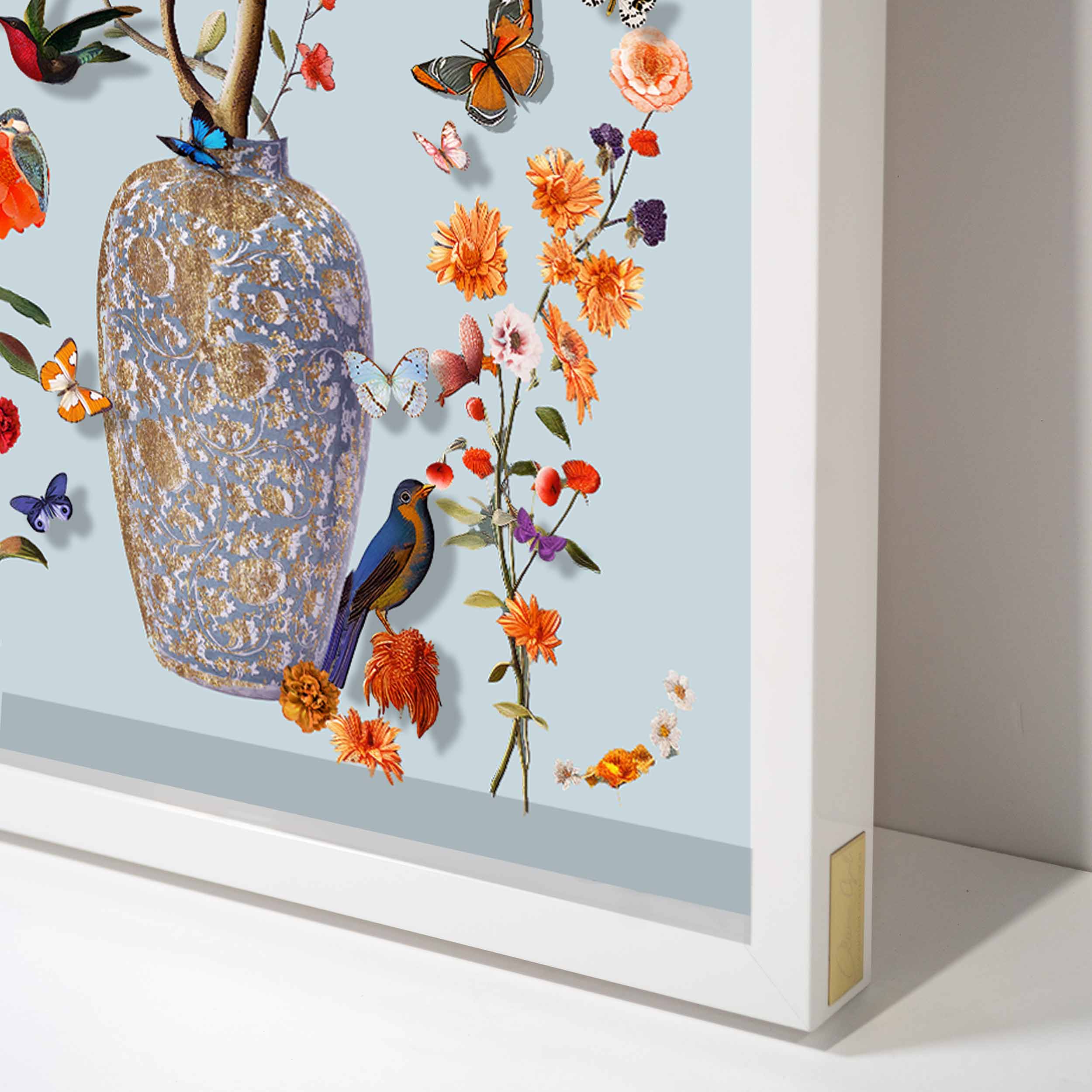 Blooming Coral and Blue| Layered 3 Dimensional Finishes