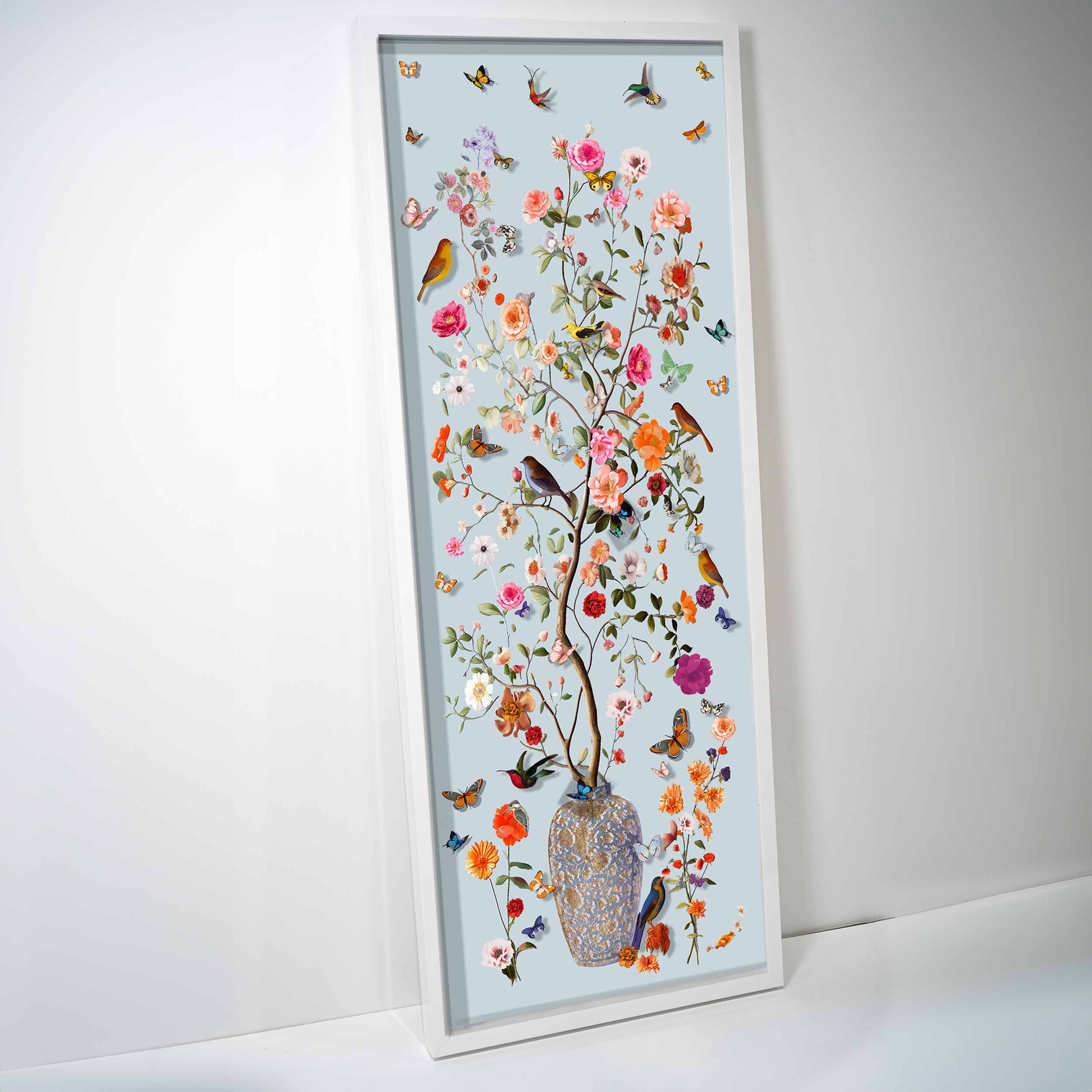 Blooming Coral and Blue| Layered 3 Dimensional Finishes