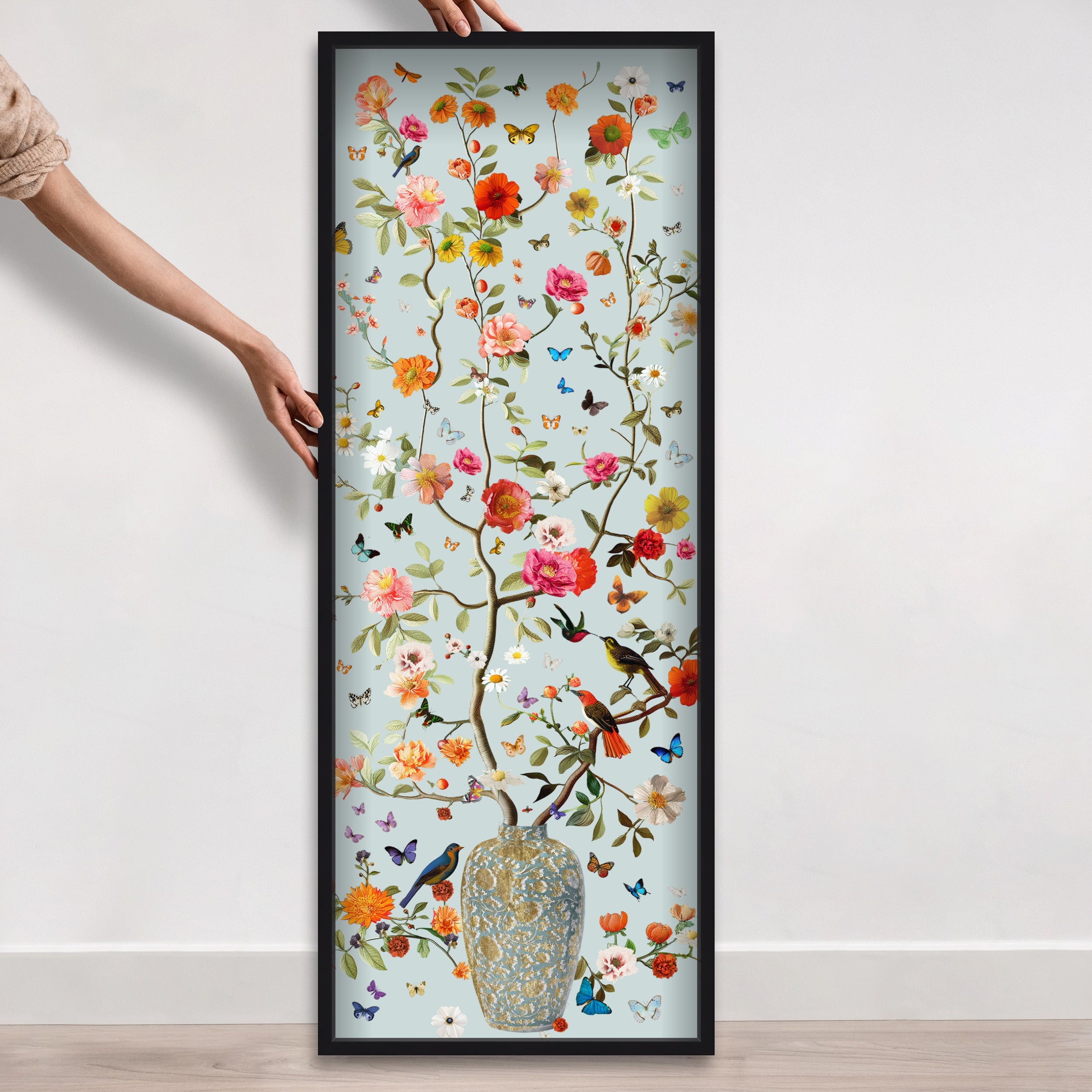 Blooming Coral and Blue 2 | Layered 3 Dimensional Finishes
