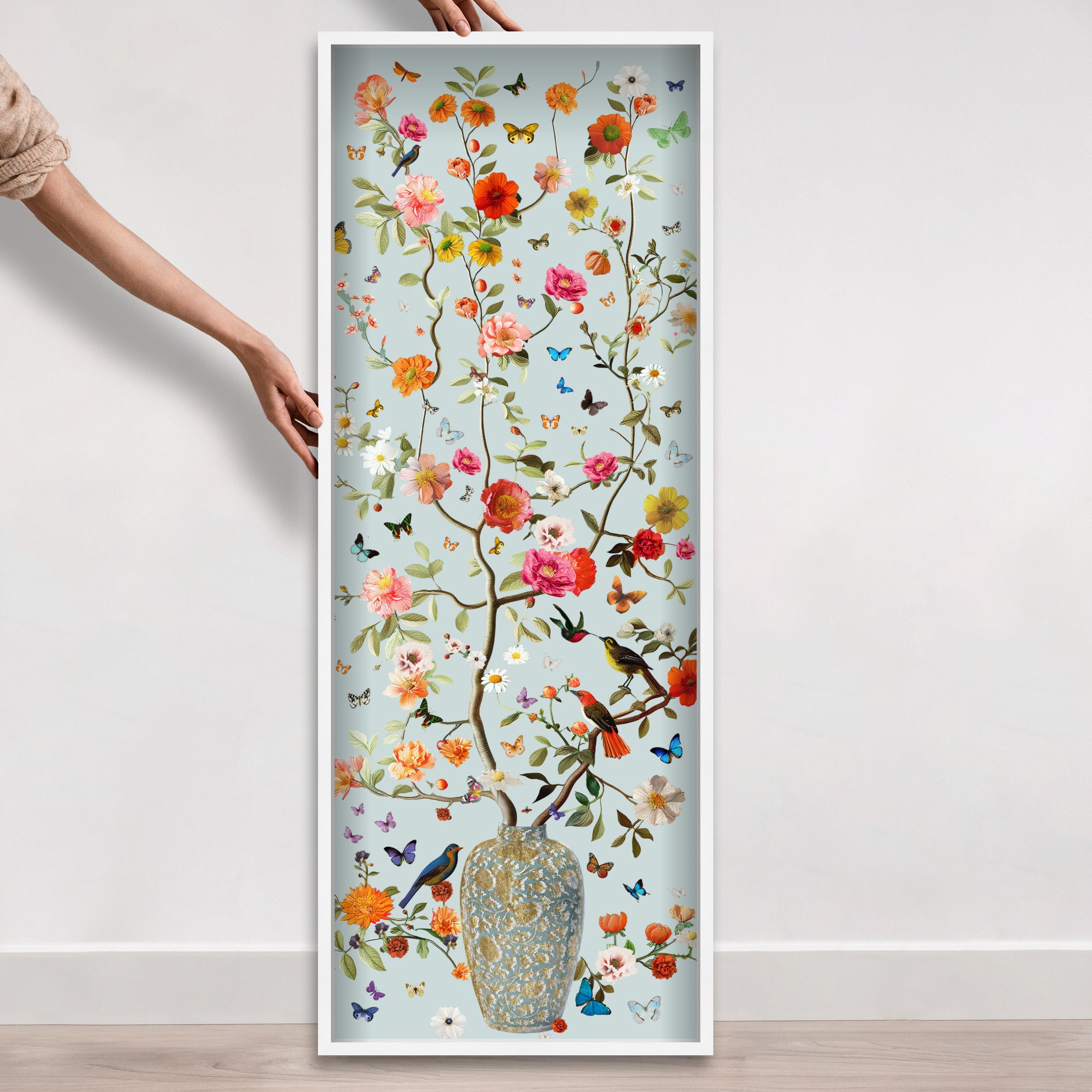 Blooming Coral and Blue 2 | Layered 3 Dimensional Finishes