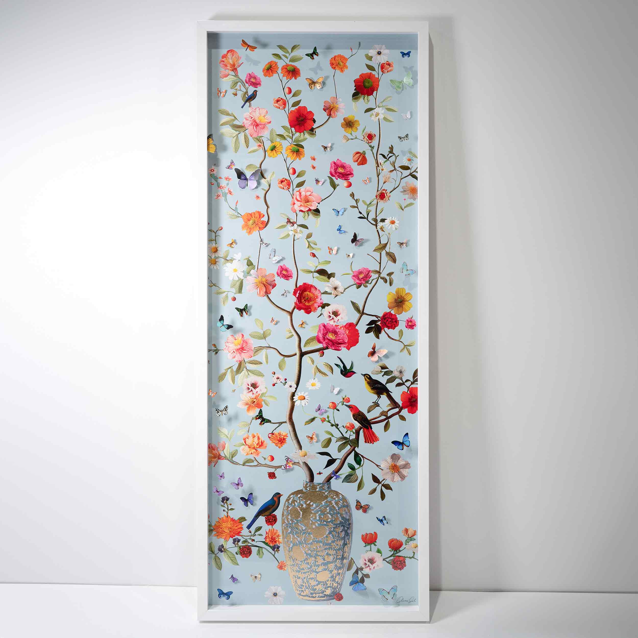 Blooming Coral and Blue 2 | Layered 3 Dimensional Finishes