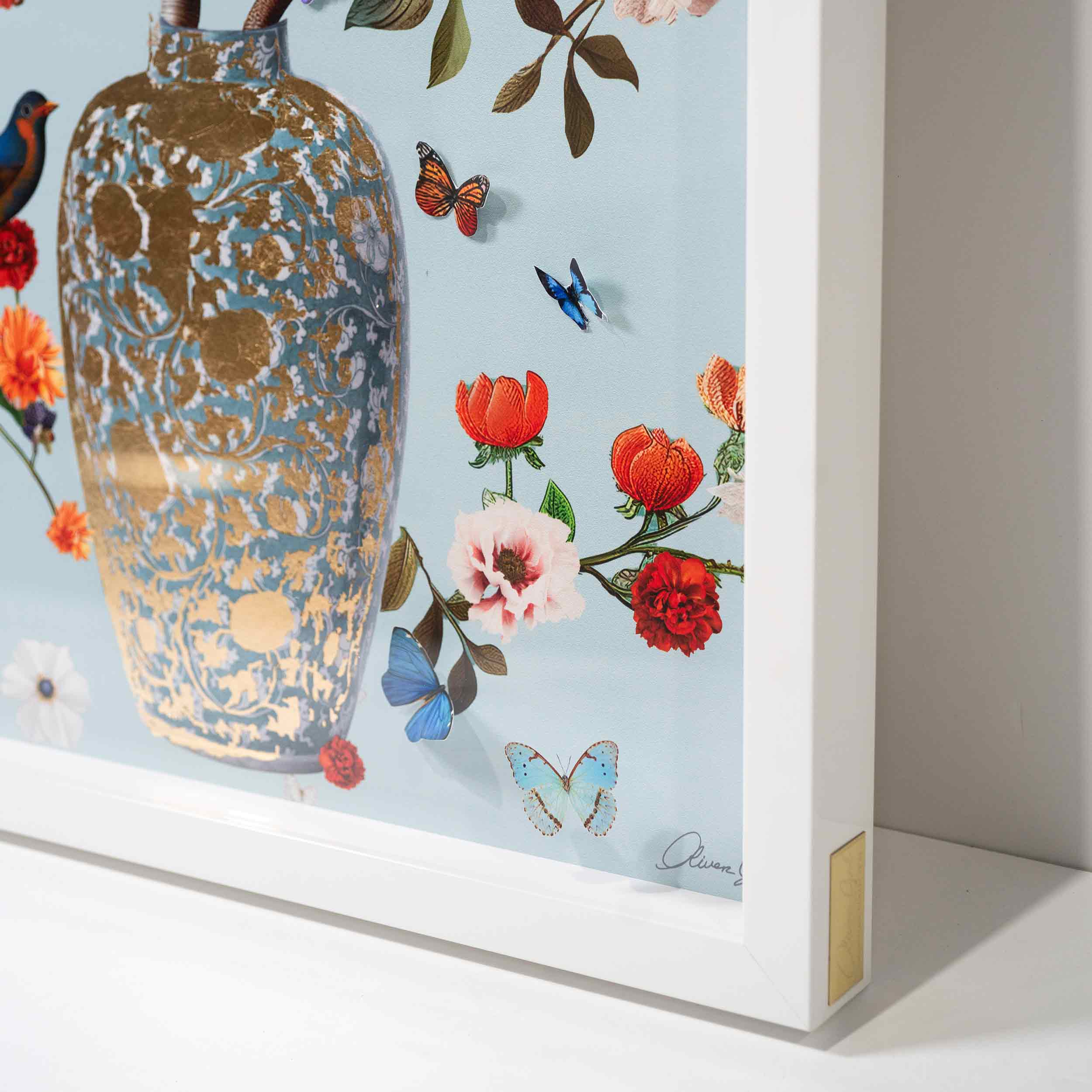Blooming Coral and Blue 2 | Layered 3 Dimensional Finishes