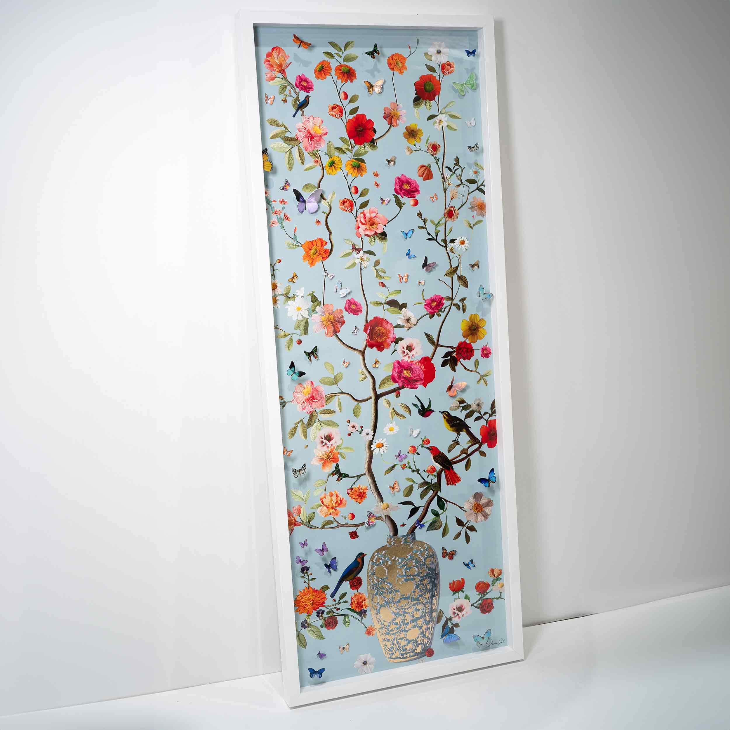 Blooming Coral and Blue 2 | Layered 3 Dimensional Finishes