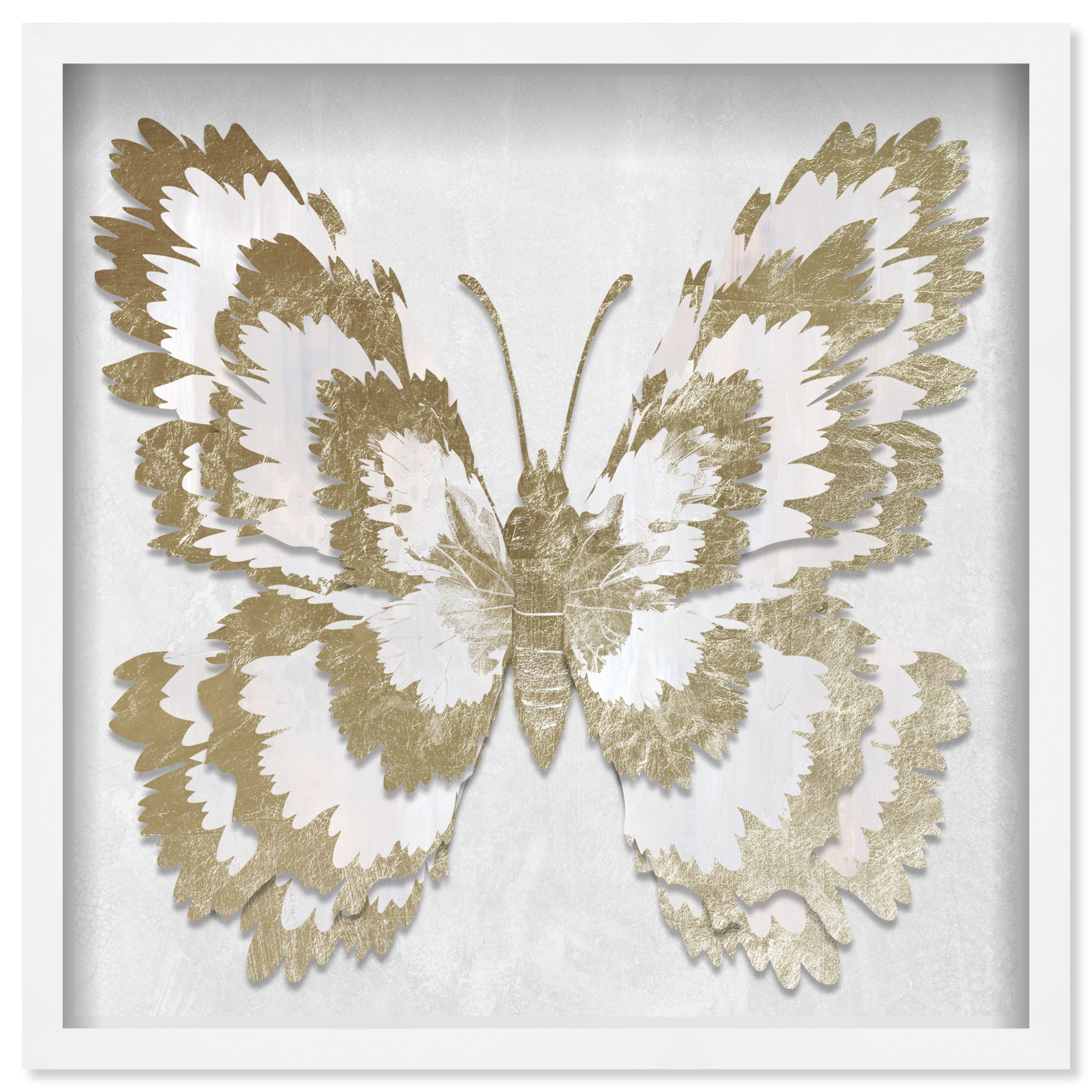 Butterfly Paper Sculpture Gold I | Hand Embellished & Sculptural Gold Leaf Art