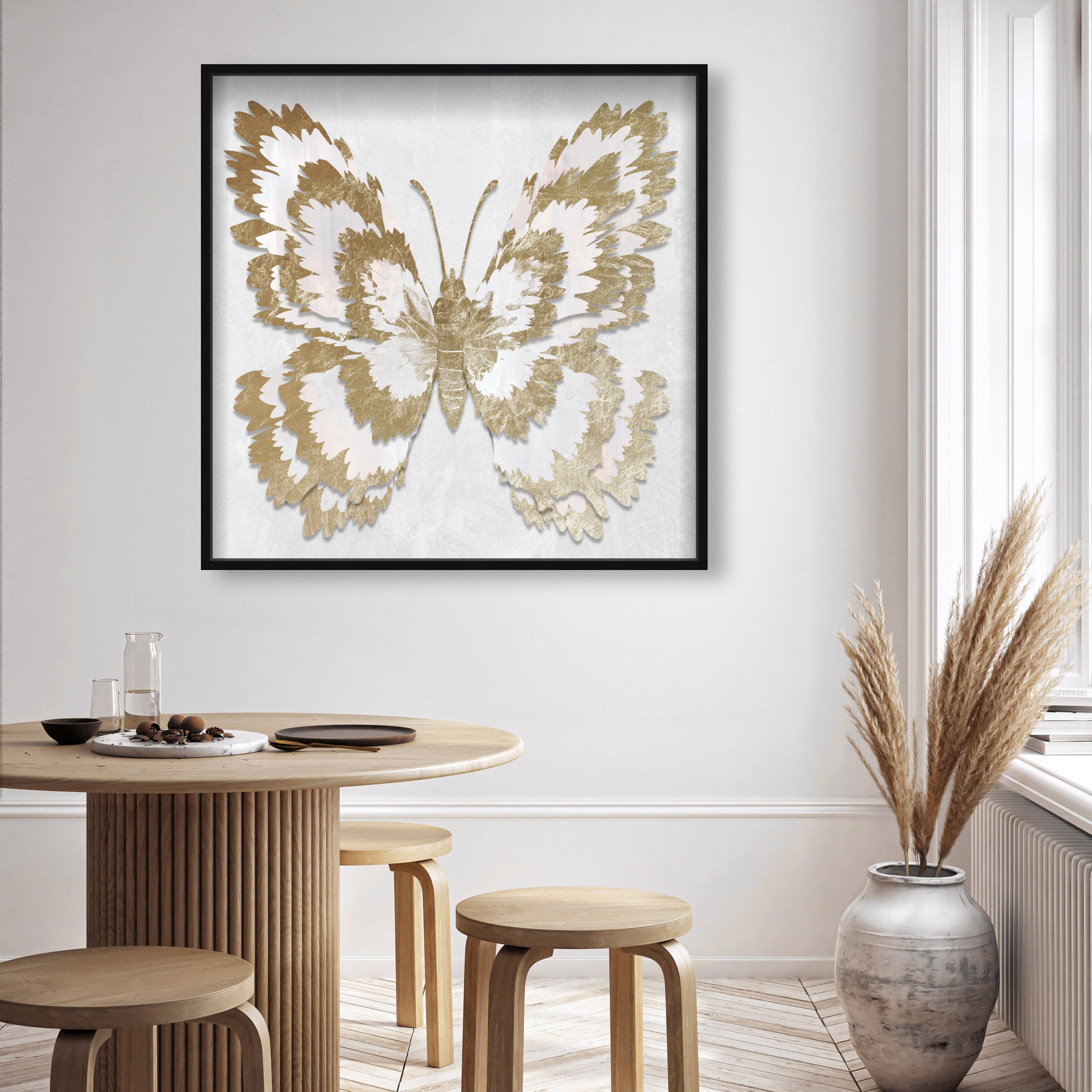Butterfly Paper Sculpture Gold I | Hand Embellished & Sculptural Gold Leaf Art
