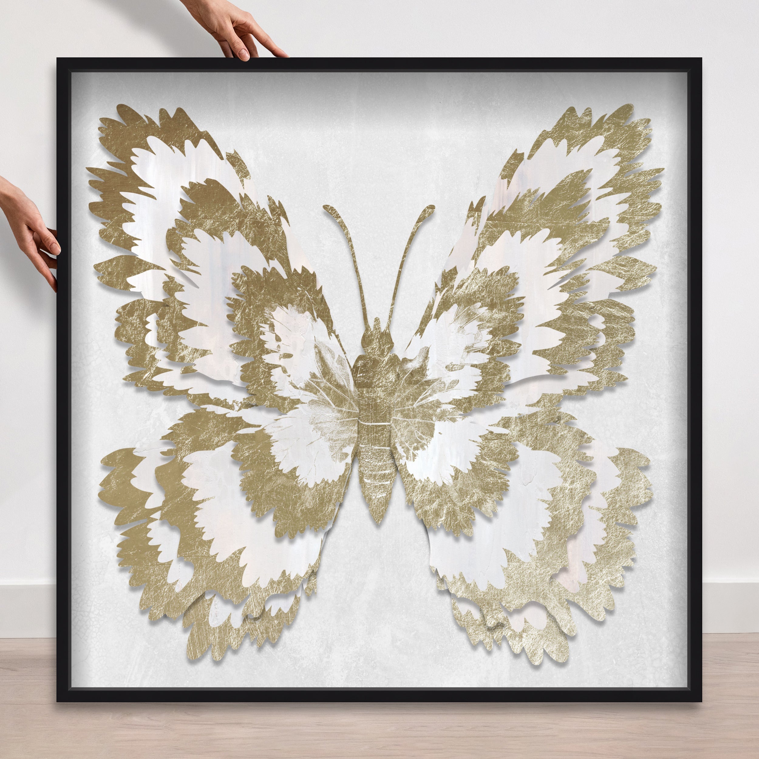 Butterfly Paper Sculpture Gold I | Hand Embellished & Sculptural Gold Leaf Art