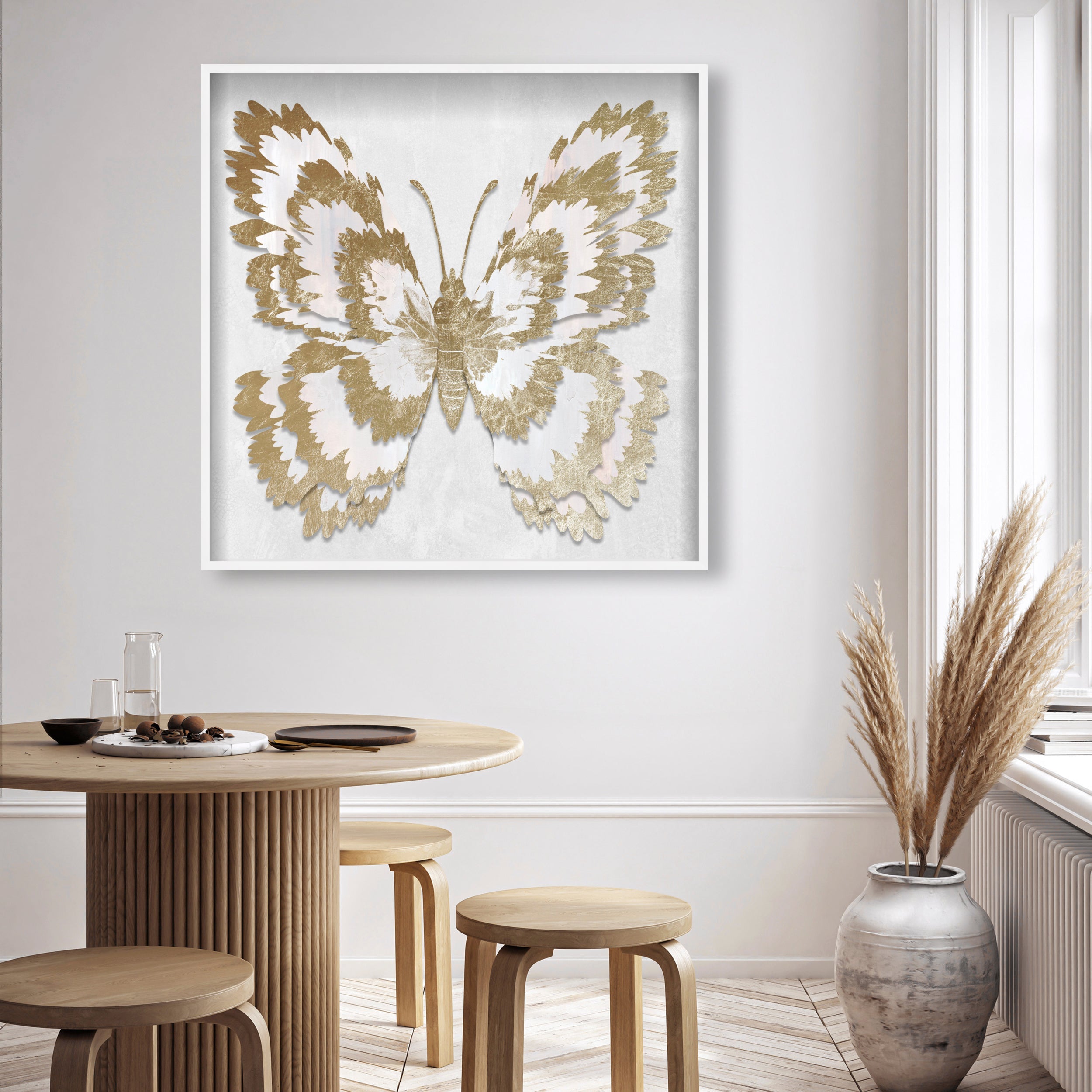 Butterfly Paper Sculpture Gold I | Hand Embellished & Sculptural Gold Leaf Art