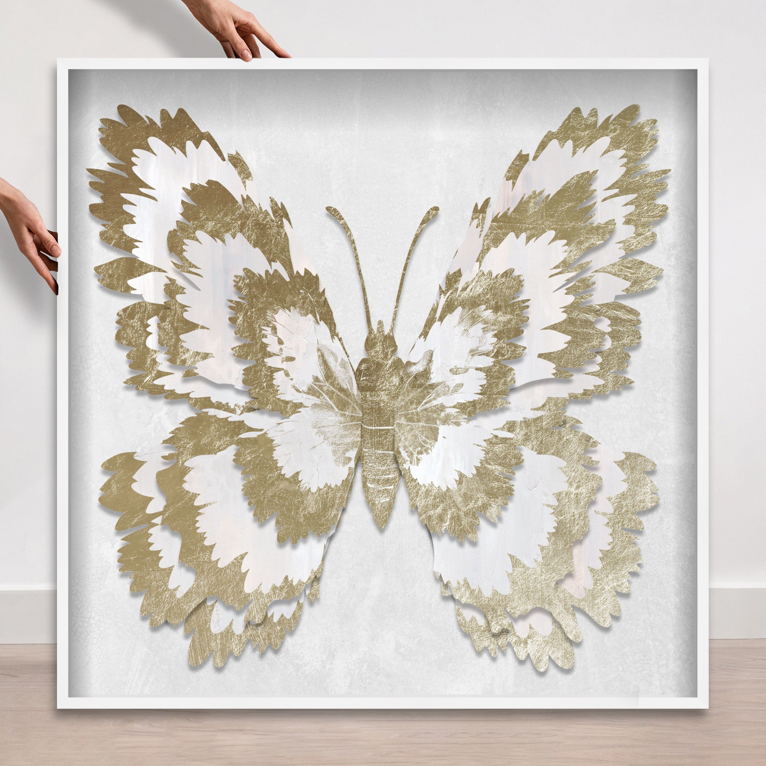 Butterfly Paper Sculpture Gold I | Hand Embellished & Sculptural Gold Leaf Art