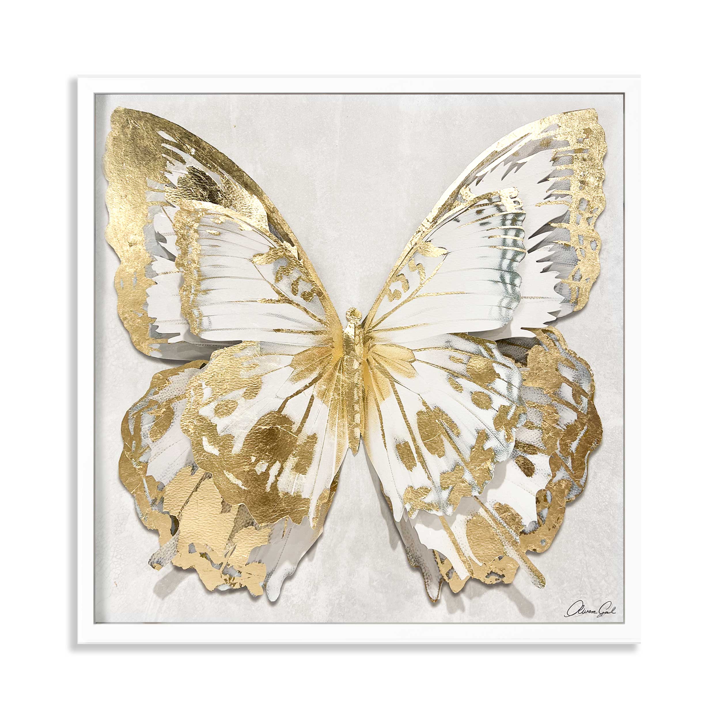 Butterfly Paper Sculpture Gold II | Hand Embellished & Sculptural Gold Leaf Art