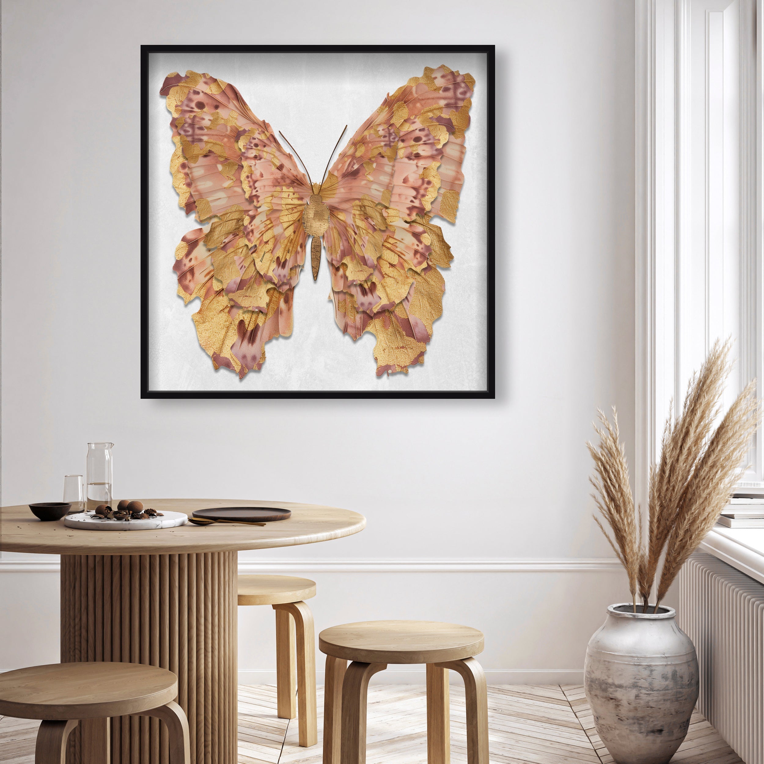 Butterfly Paper Sculpture Gold III | Hand Embellished & Sculptural Gold Leaf Art