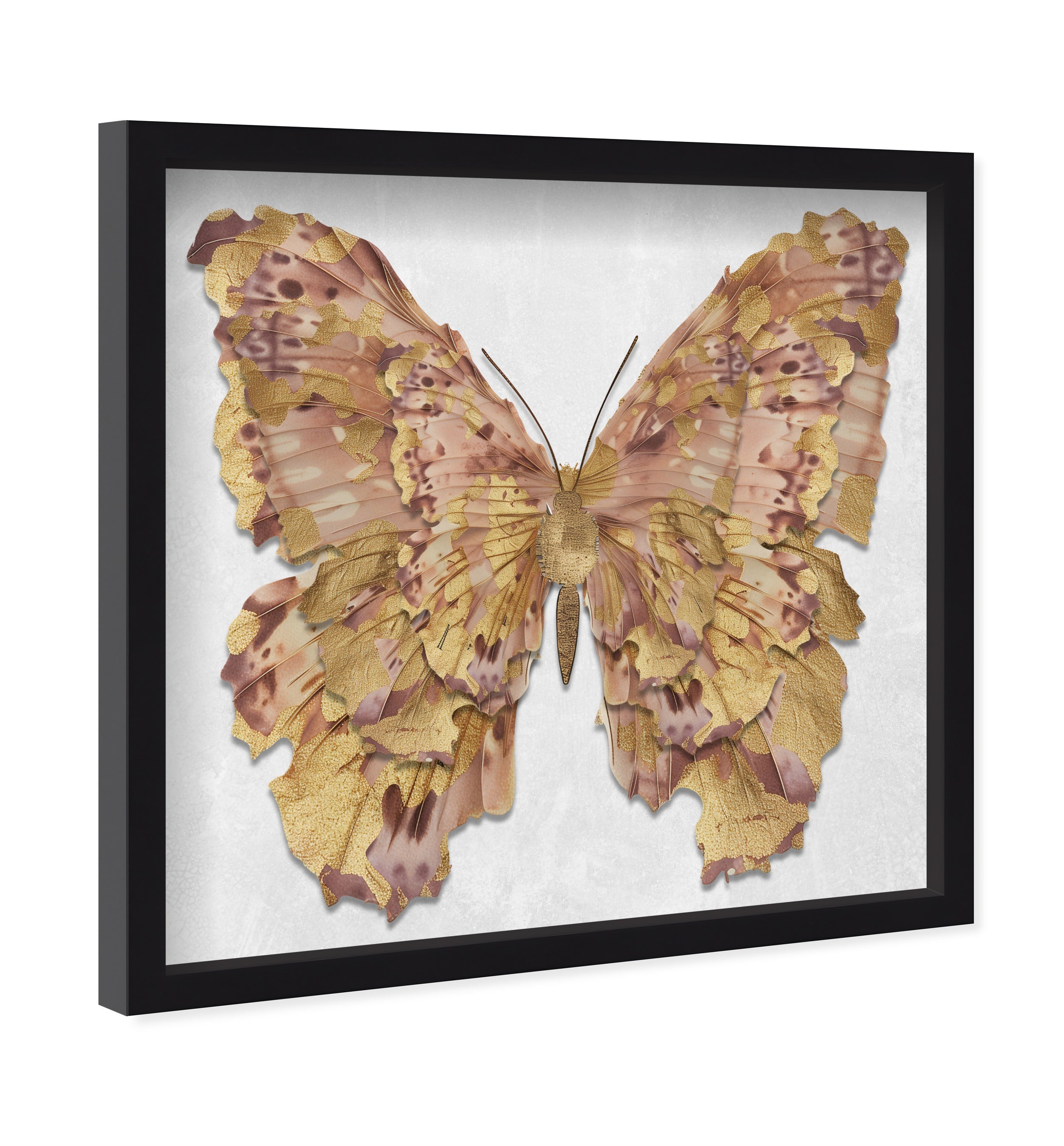 Butterfly Paper Sculpture Gold III | Hand Embellished & Sculptural Gold Leaf Art