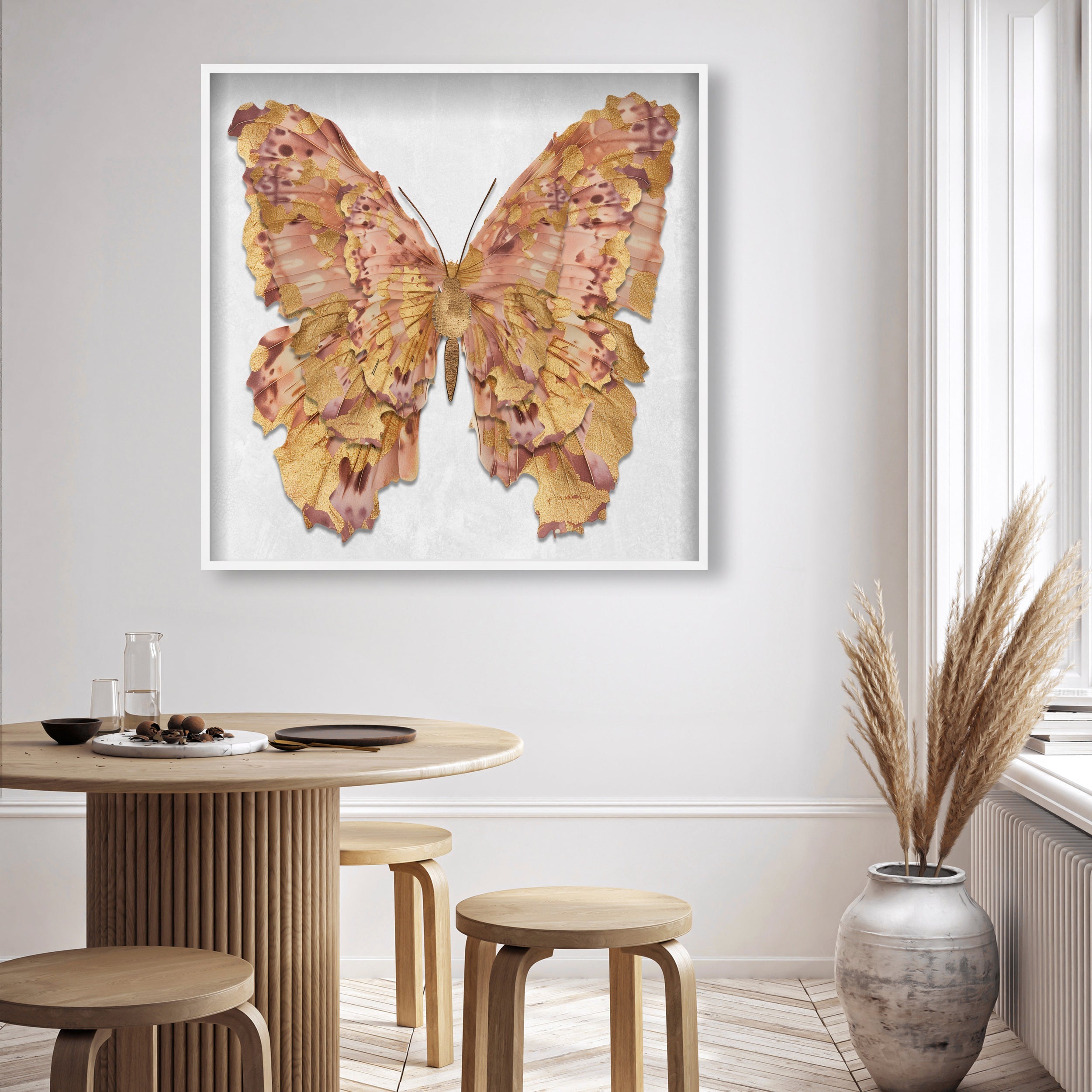 Butterfly Paper Sculpture Gold III | Hand Embellished & Sculptural Gold Leaf Art