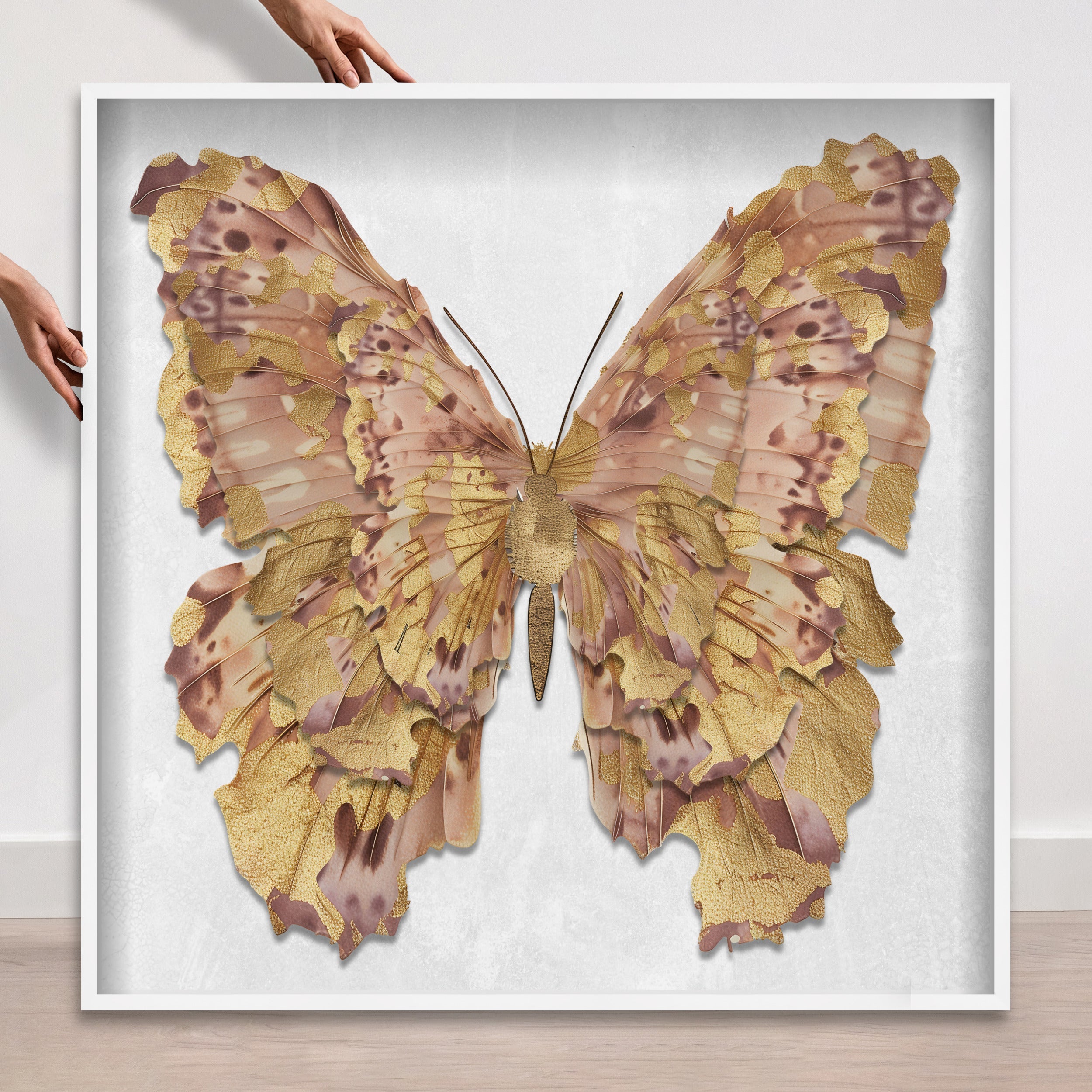 Butterfly Paper Sculpture Gold III | Hand Embellished & Sculptural Gold Leaf Art