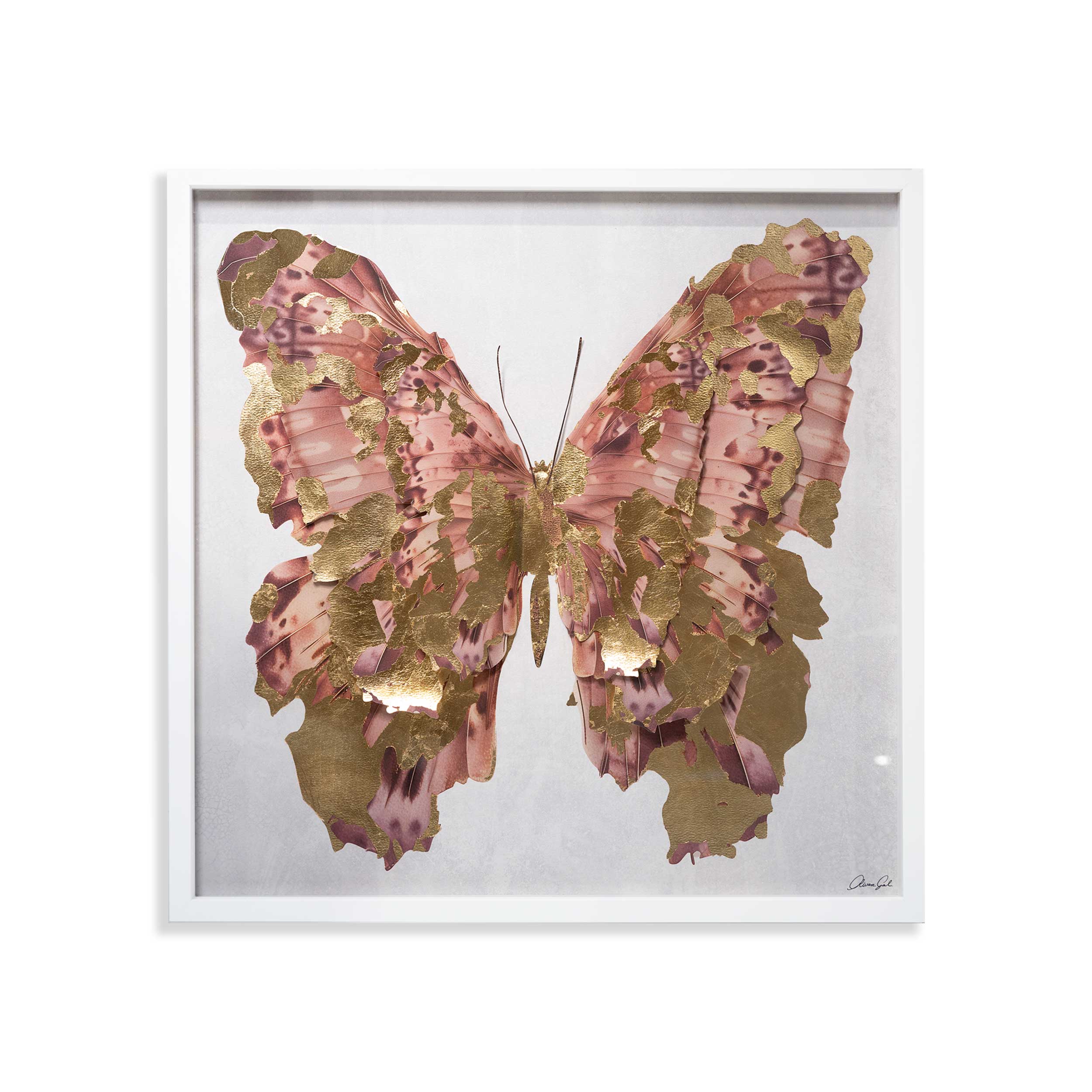Butterfly Paper Sculpture Gold III | Hand Embellished & Sculptural Gold Leaf Art