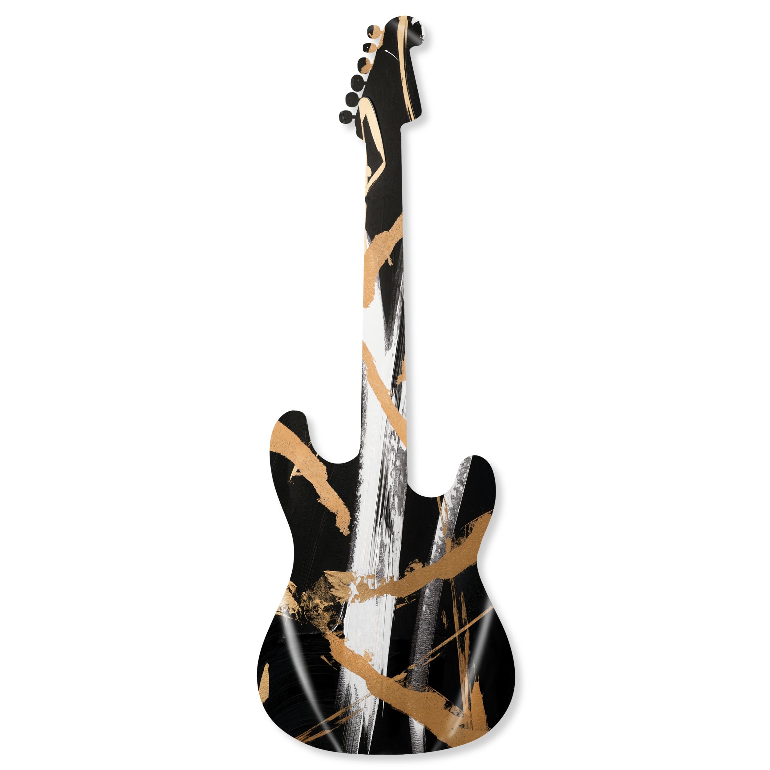 Abstract Black Gold Guitar Diecut Main image