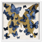 Butterfly Pins Prussian Bleu | Hand Embellished & Sculptural Gold Leaf Art