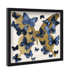 Butterfly Pins Prussian Bleu | Hand Embellished & Sculptural Gold Leaf Art