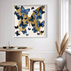 Butterfly Pins Prussian Bleu | Hand Embellished & Sculptural Gold Leaf Art