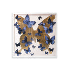 Butterfly Pins Prussian Bleu | Hand Embellished & Sculptural Gold Leaf Art