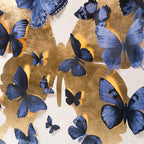 Butterfly Pins Prussian Bleu | Hand Embellished & Sculptural Gold Leaf Art