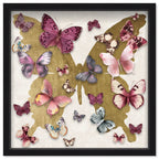 Butterfly Pins Merlot | Hand Embellished & Sculptural Gold Leaf Art