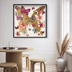 Butterfly Pins Merlot | Hand Embellished & Sculptural Gold Leaf Art
