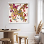 Butterfly Pins Merlot | Hand Embellished & Sculptural Gold Leaf Art