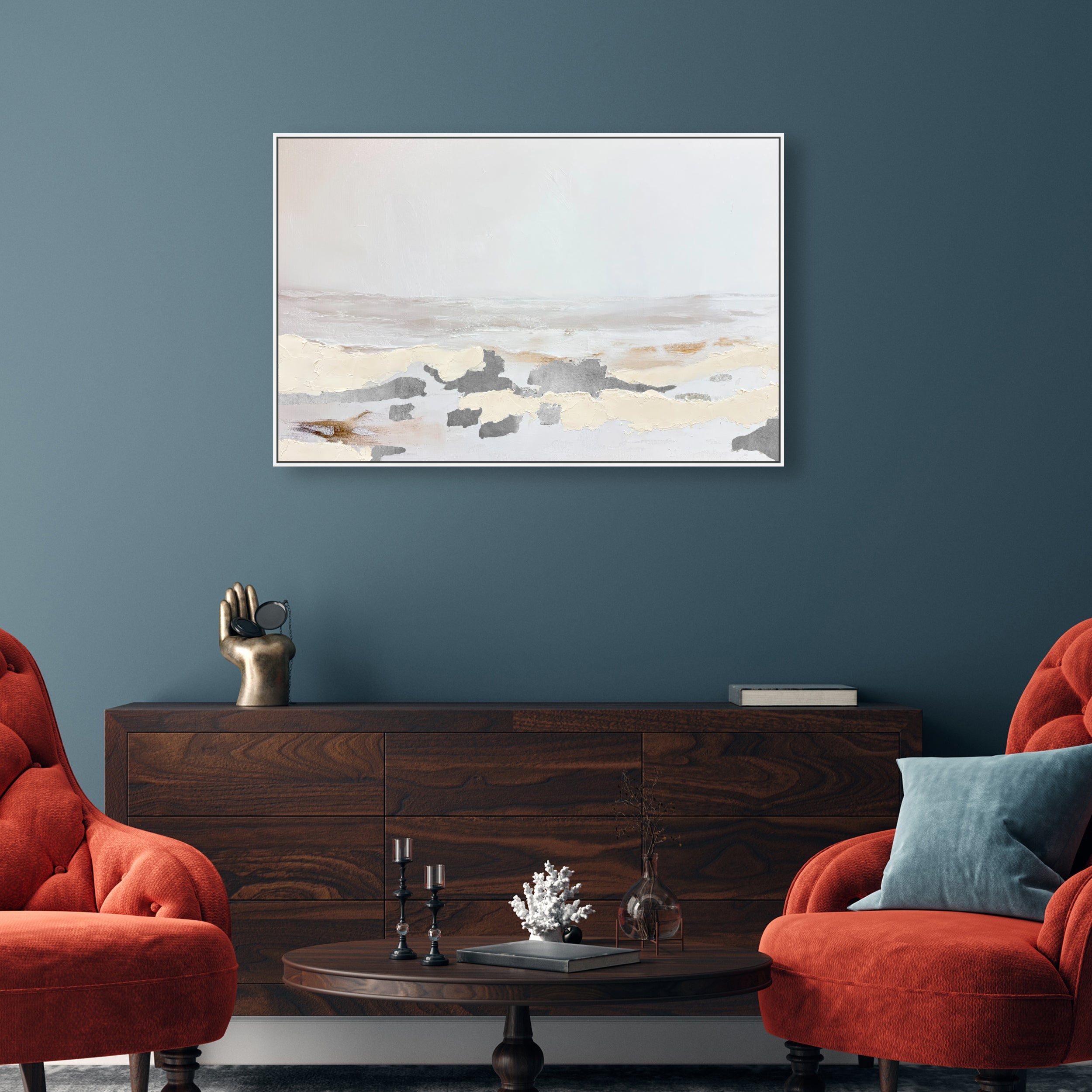 Interstellar Sands II - With Impasto and Silver Leaf