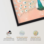 Peach Peacock Preppy | Hand Embellished Diamond Dust