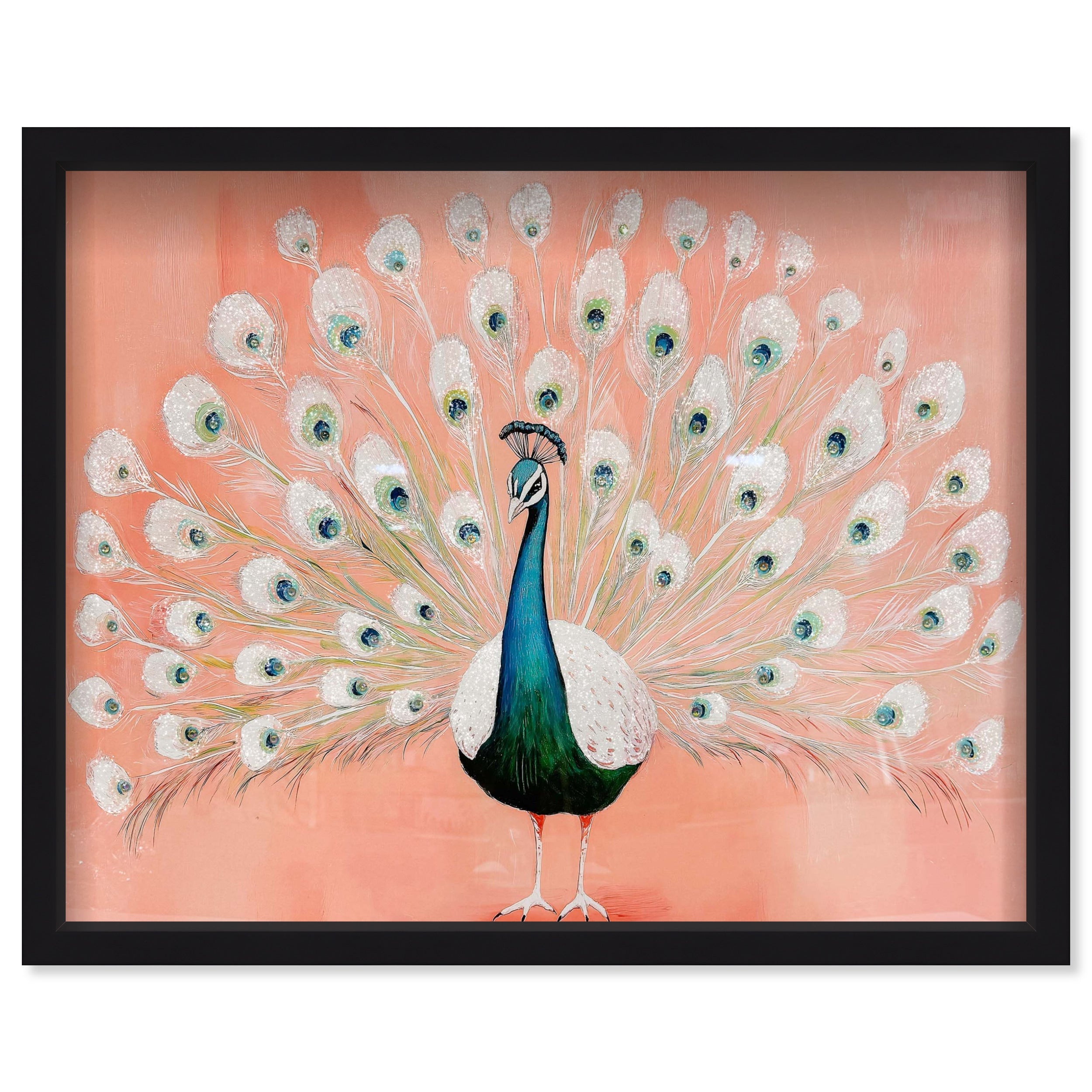 Peach Peacock Preppy | Hand Embellished Diamond Dust Main image