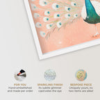 Peach Peacock Preppy | Hand Embellished Diamond Dust