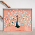 Peach Peacock Preppy | Hand Embellished Diamond Dust