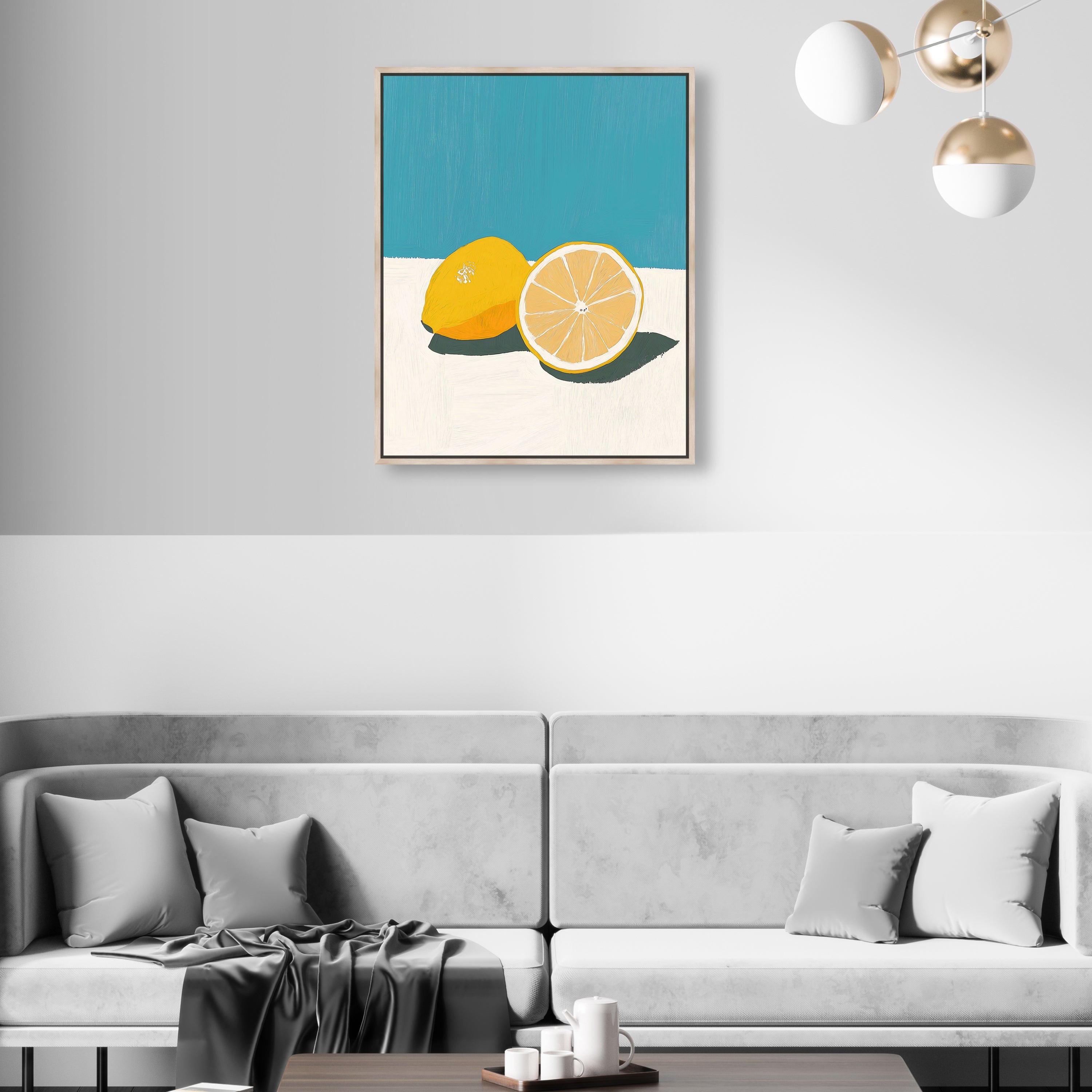 Lemon Gleam - Framed Acrylic Sculpture
