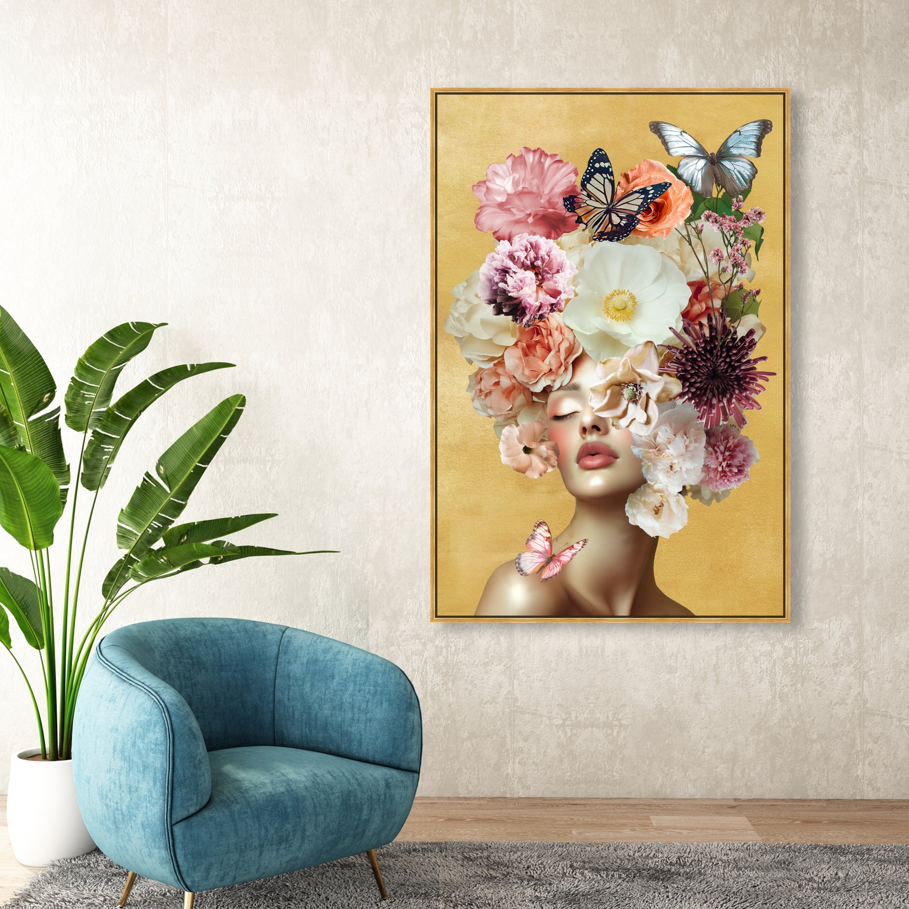 Butterfly Lover II | Hand Embellished Gold Leaf Art