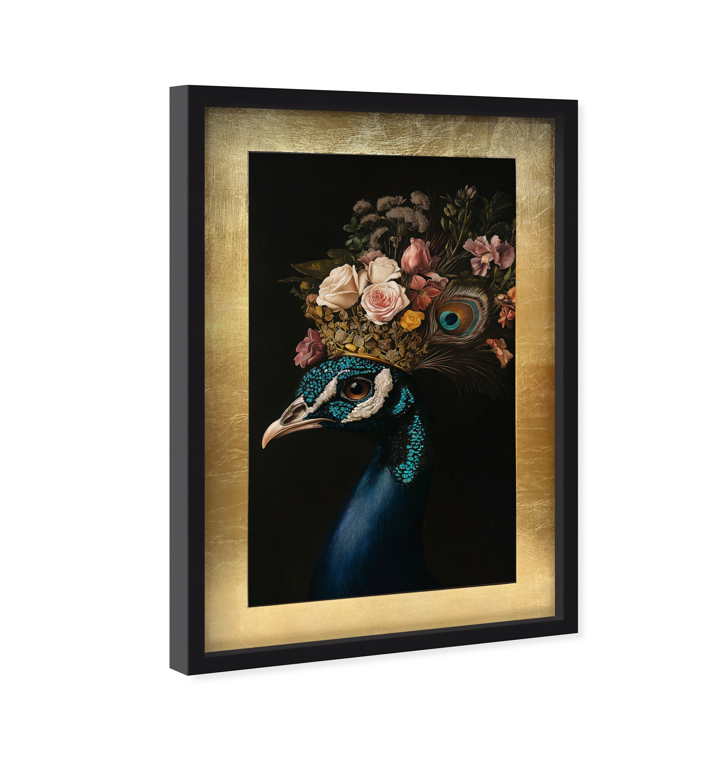 Peacock's Crown II - With Hand-Applied Gold Leaf & Glitter Secondary image