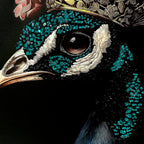 Peacock's Crown II - With Hand-Applied Gold Leaf & Glitter