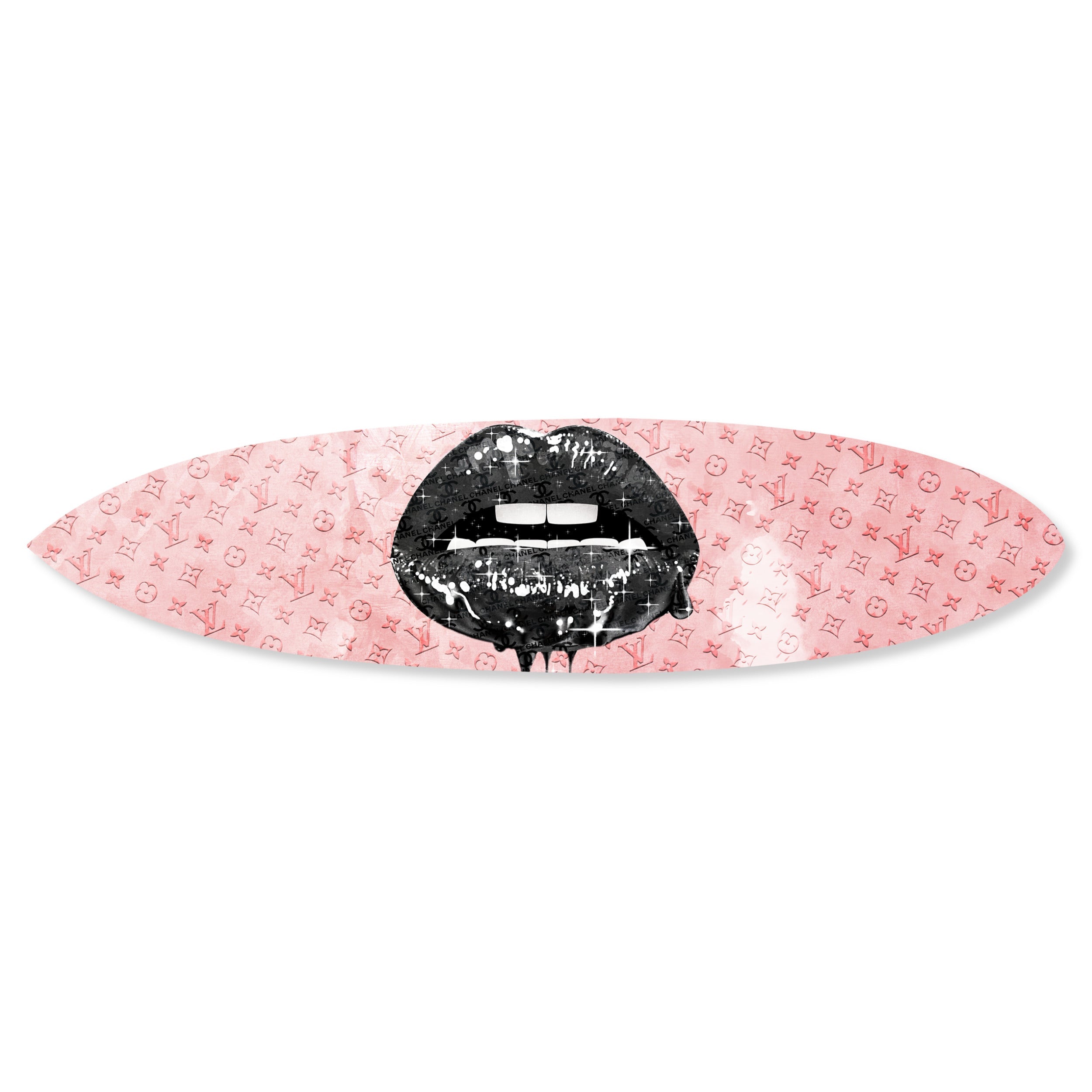 Noir and Blush Lips Surfboard Main image