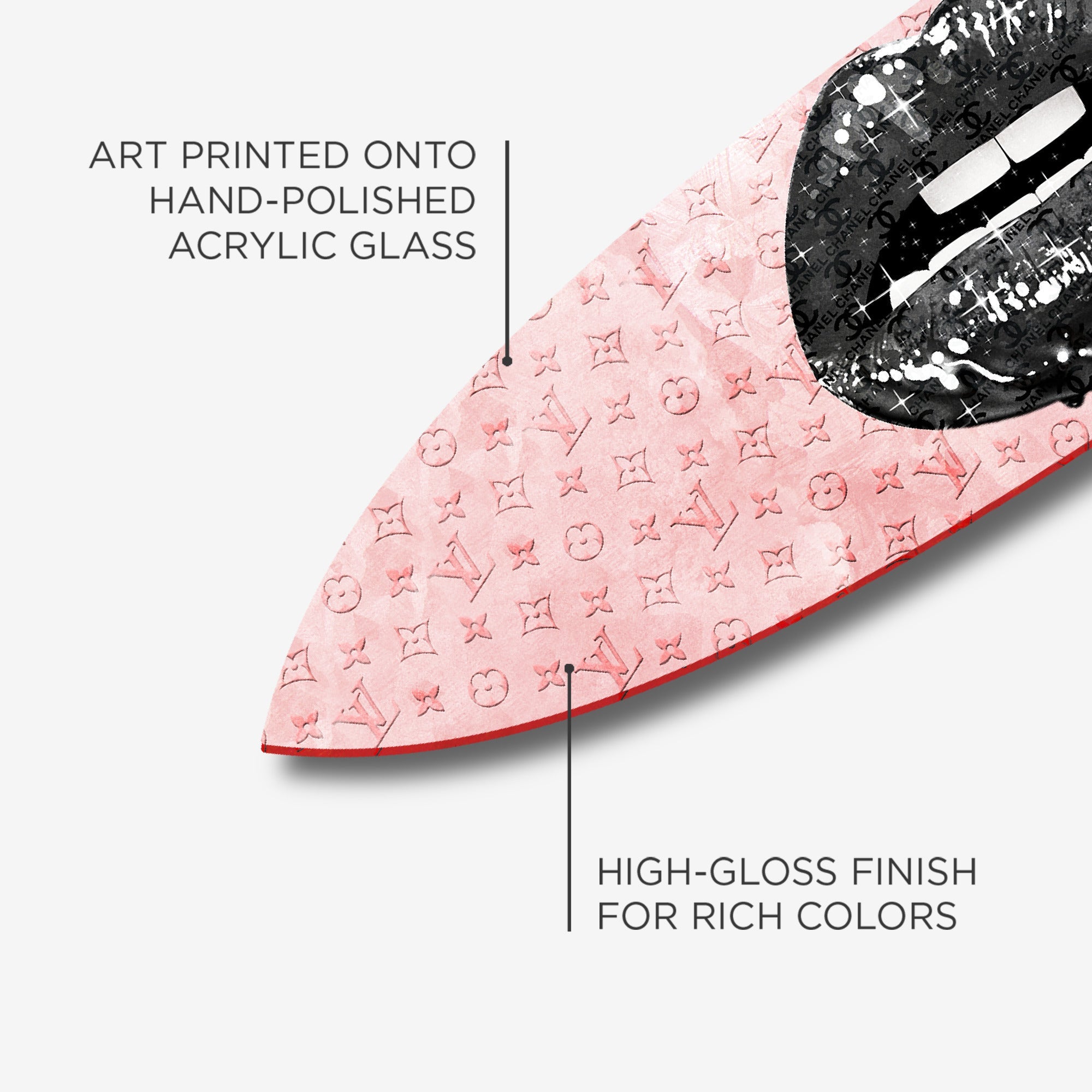 Noir and Blush Lips Surfboard Secondary image