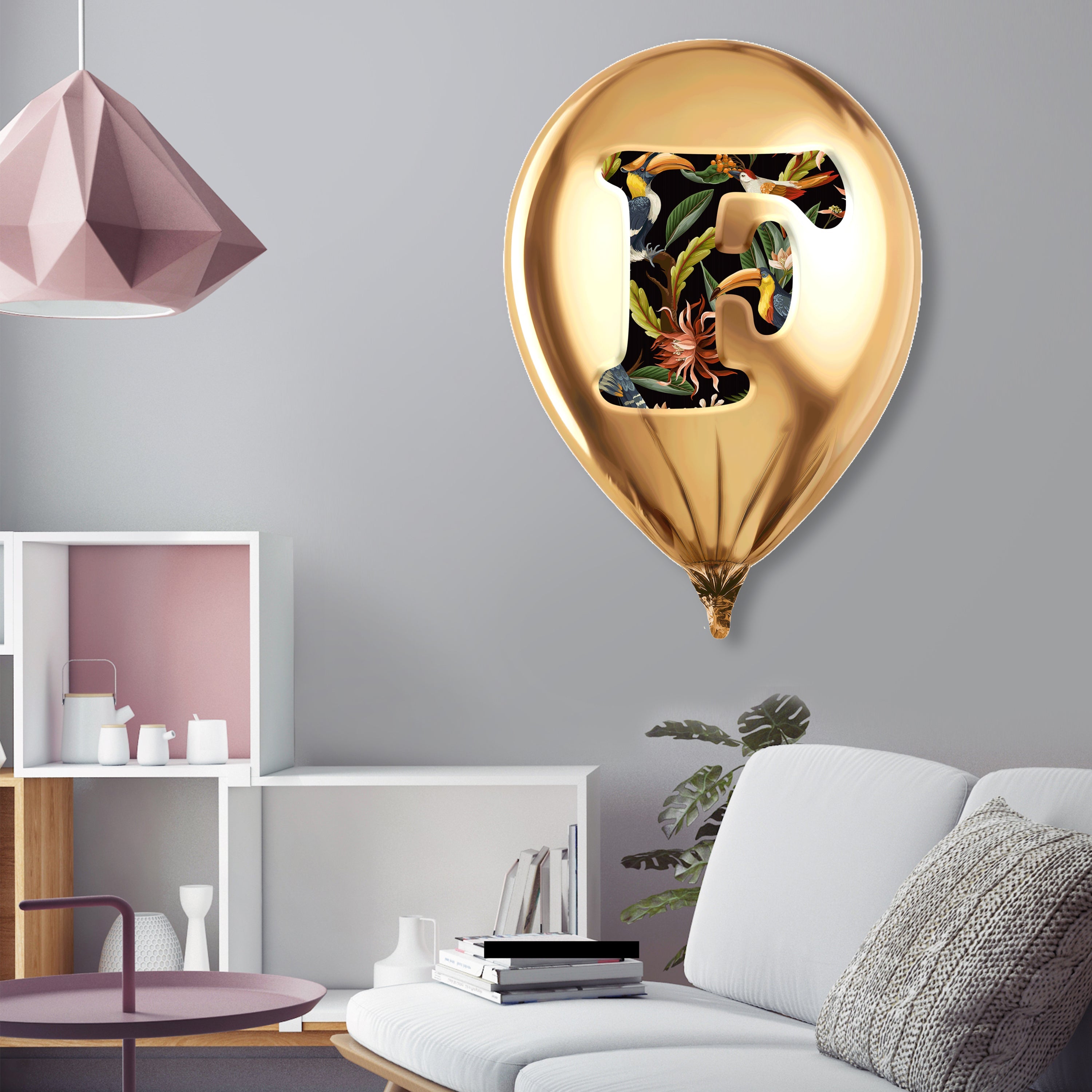 Gold Monogram Balloon