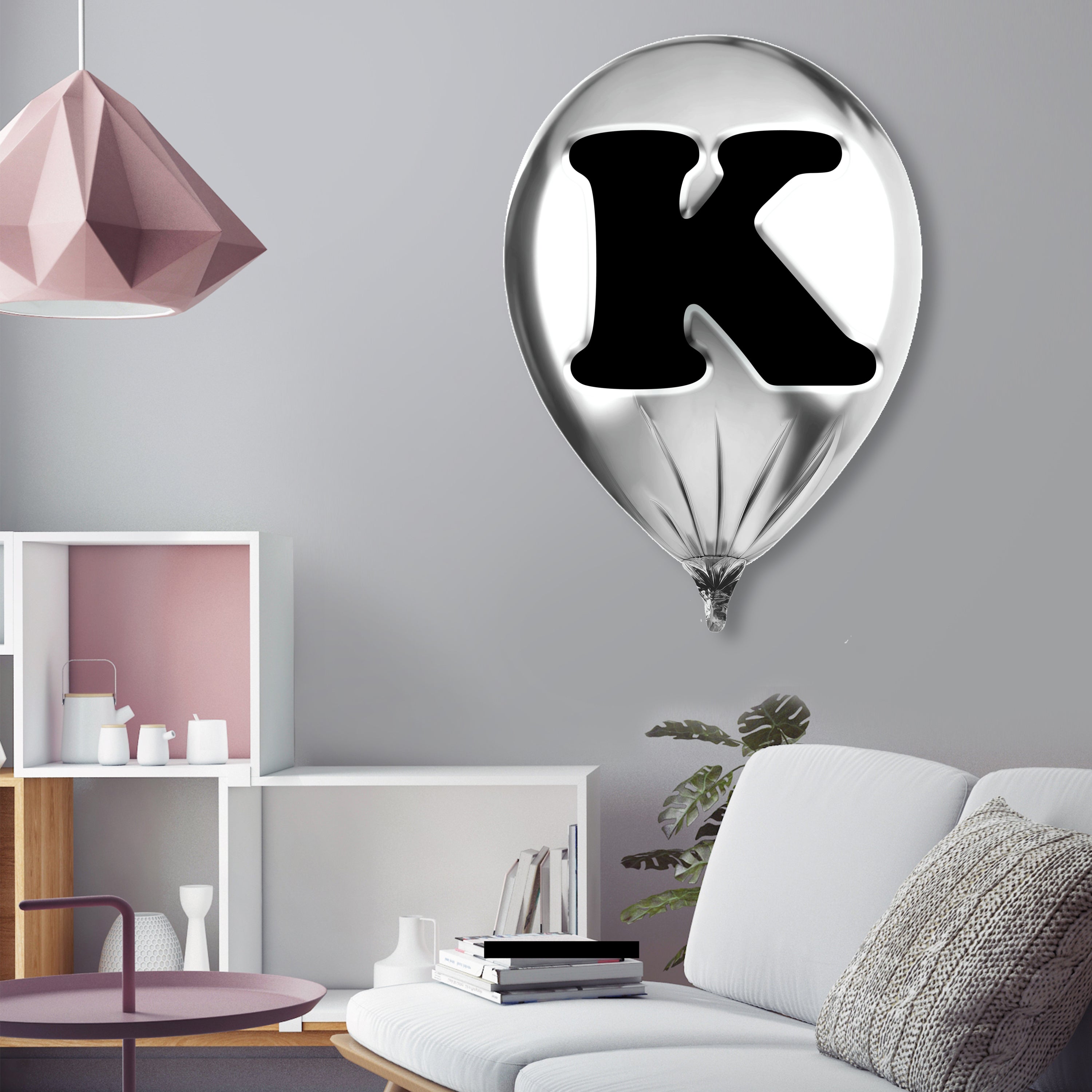 Silver Monogram Balloon