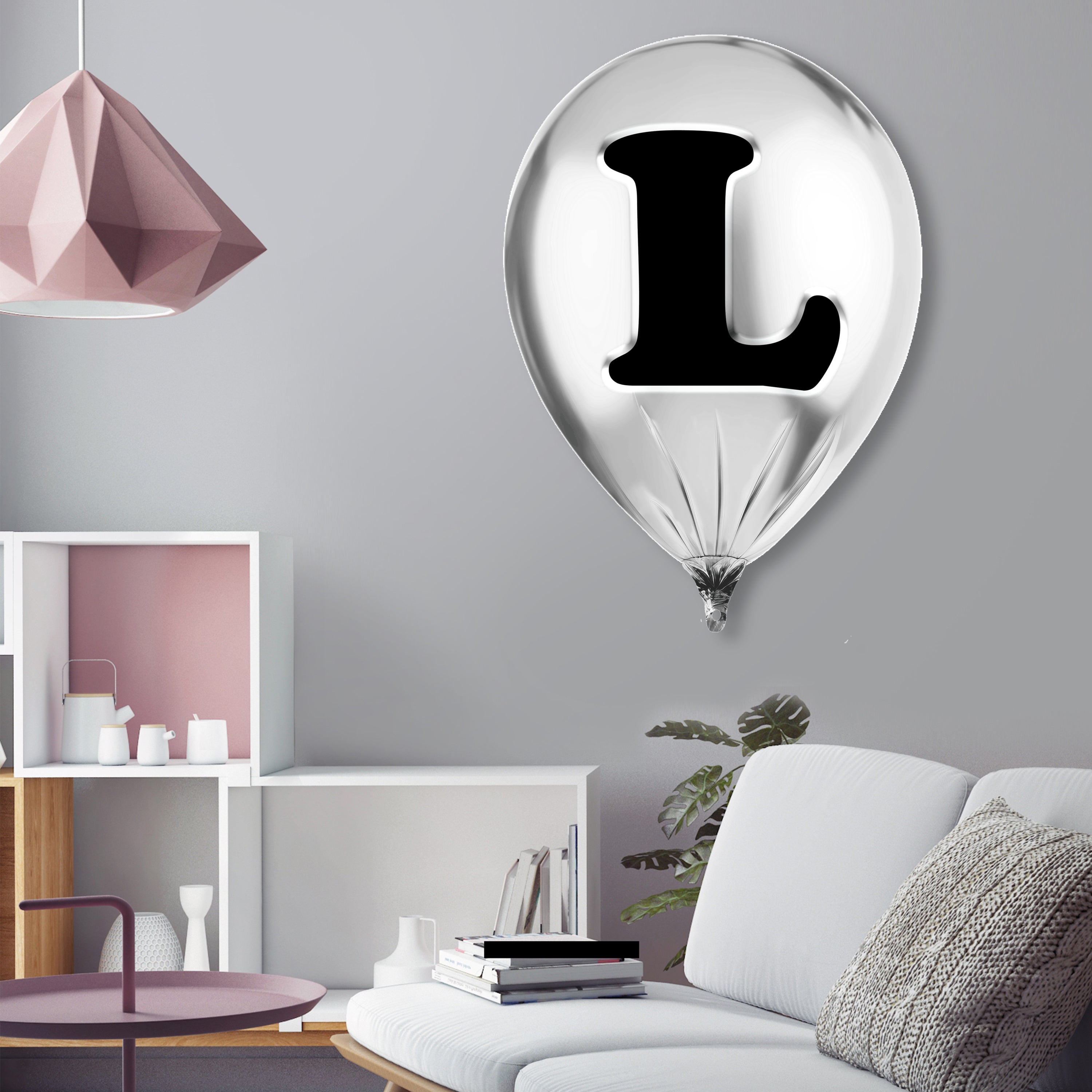 Silver Monogram Balloon
