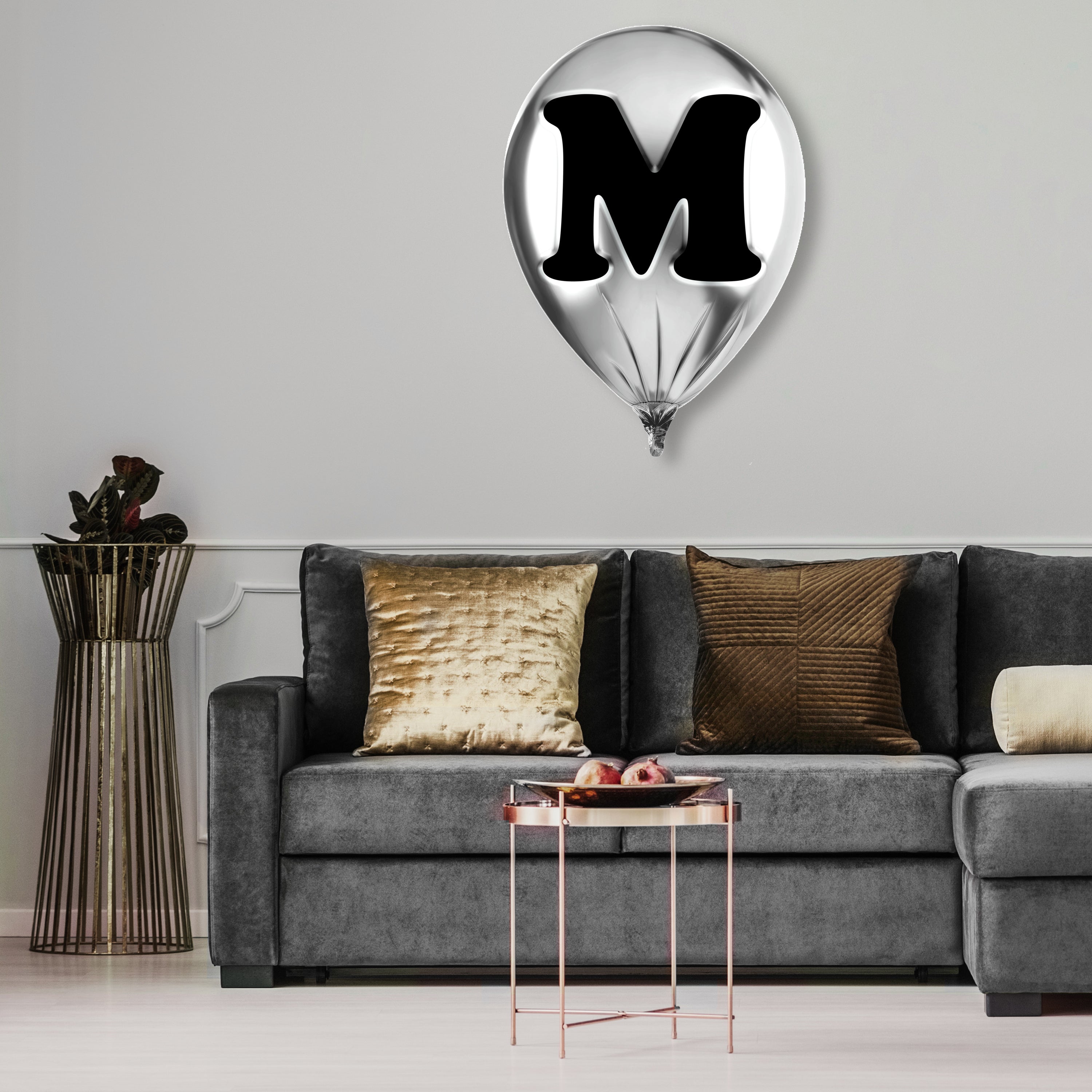 Silver Monogram Balloon
