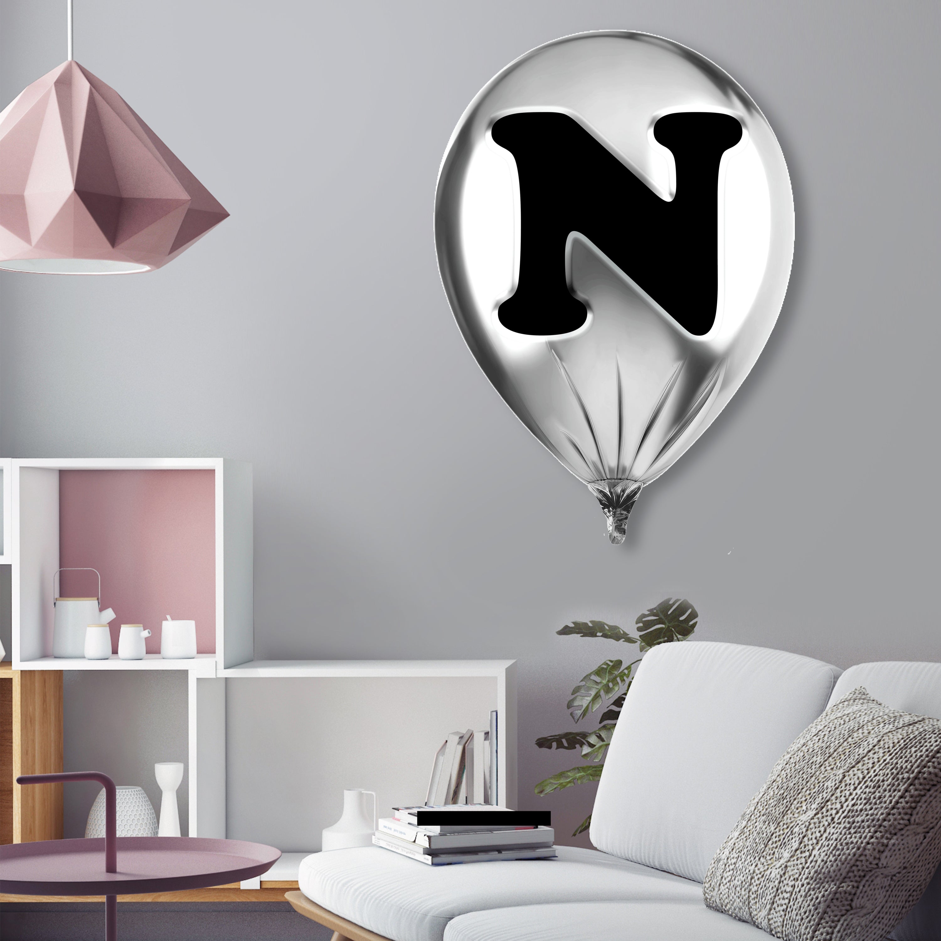 Silver Monogram Balloon