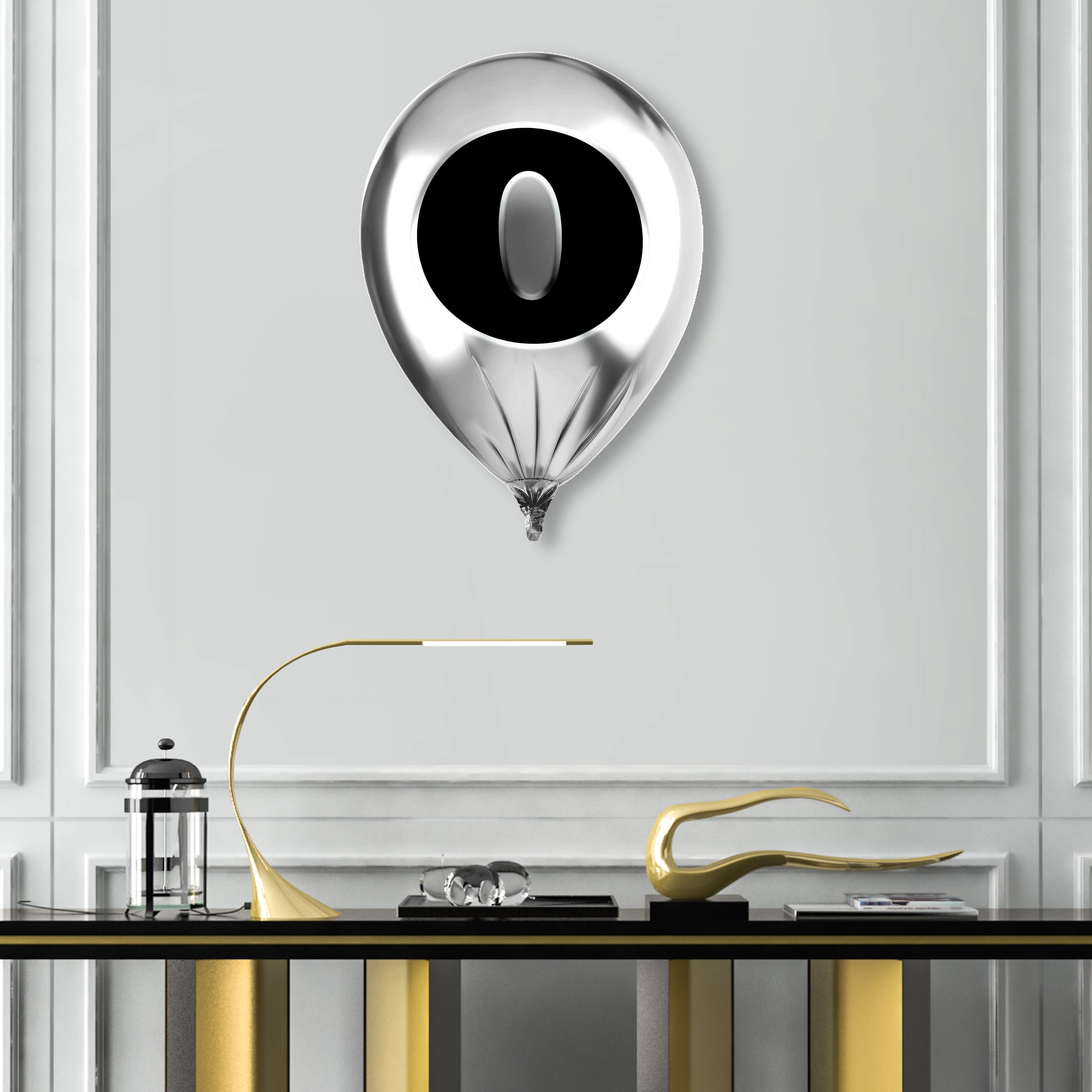 Silver Monogram Balloon