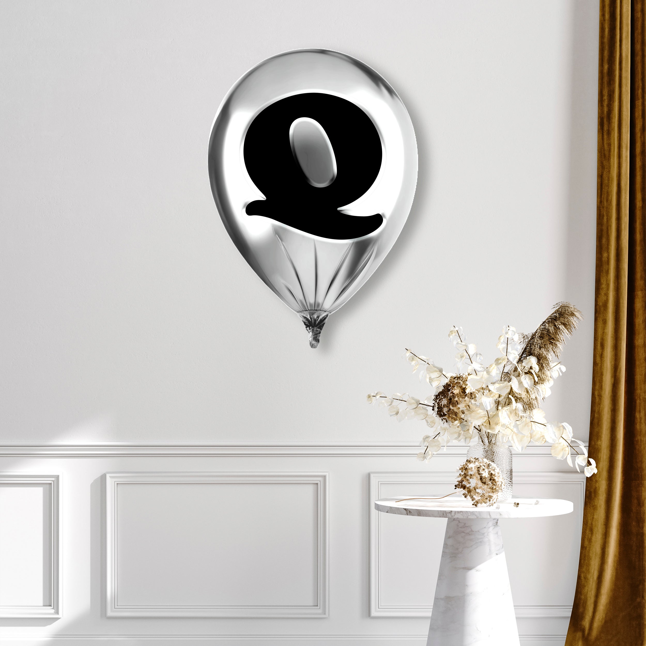 Silver Monogram Balloon