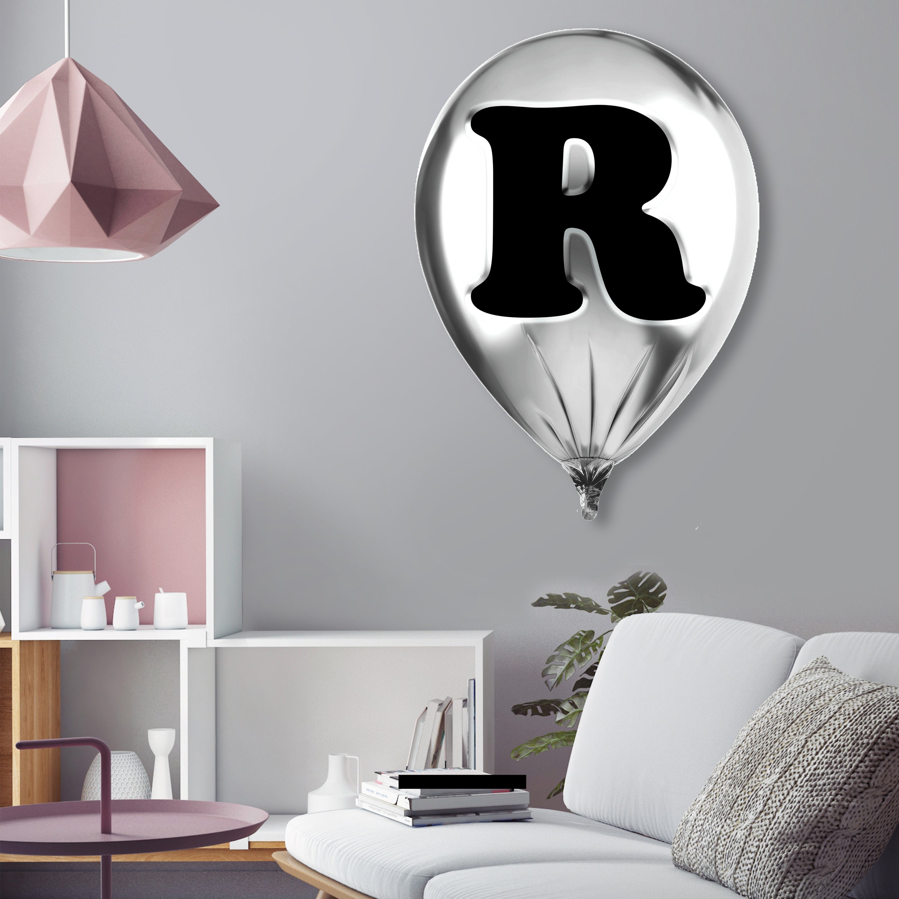 Silver Monogram Balloon