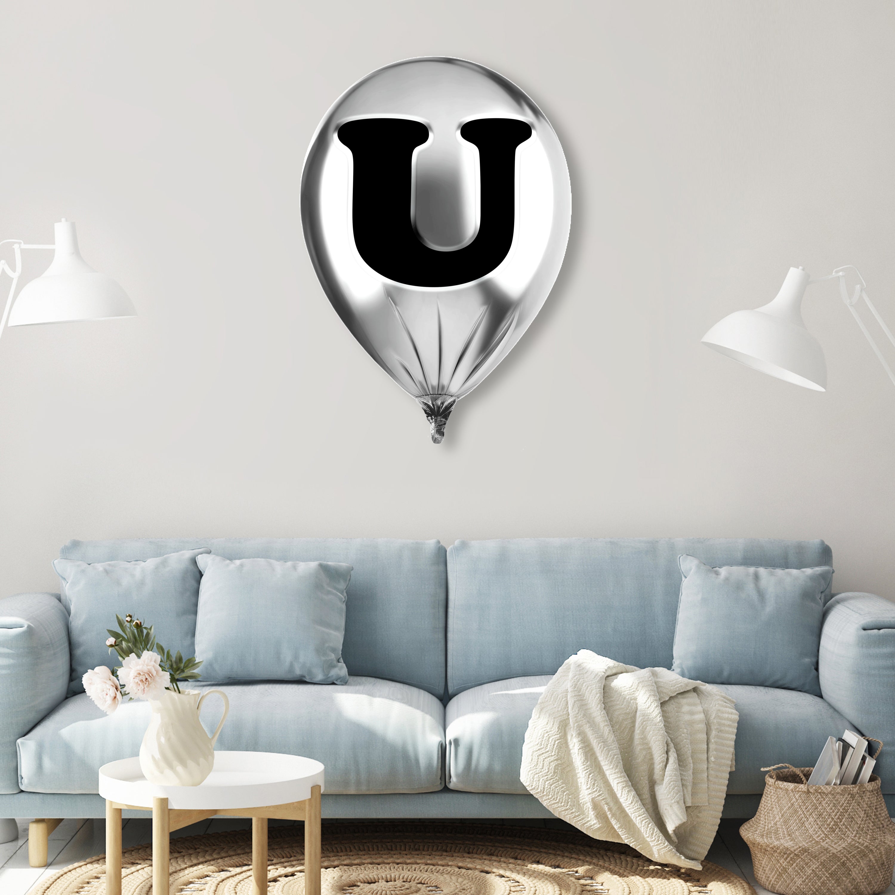 Silver Monogram Balloon