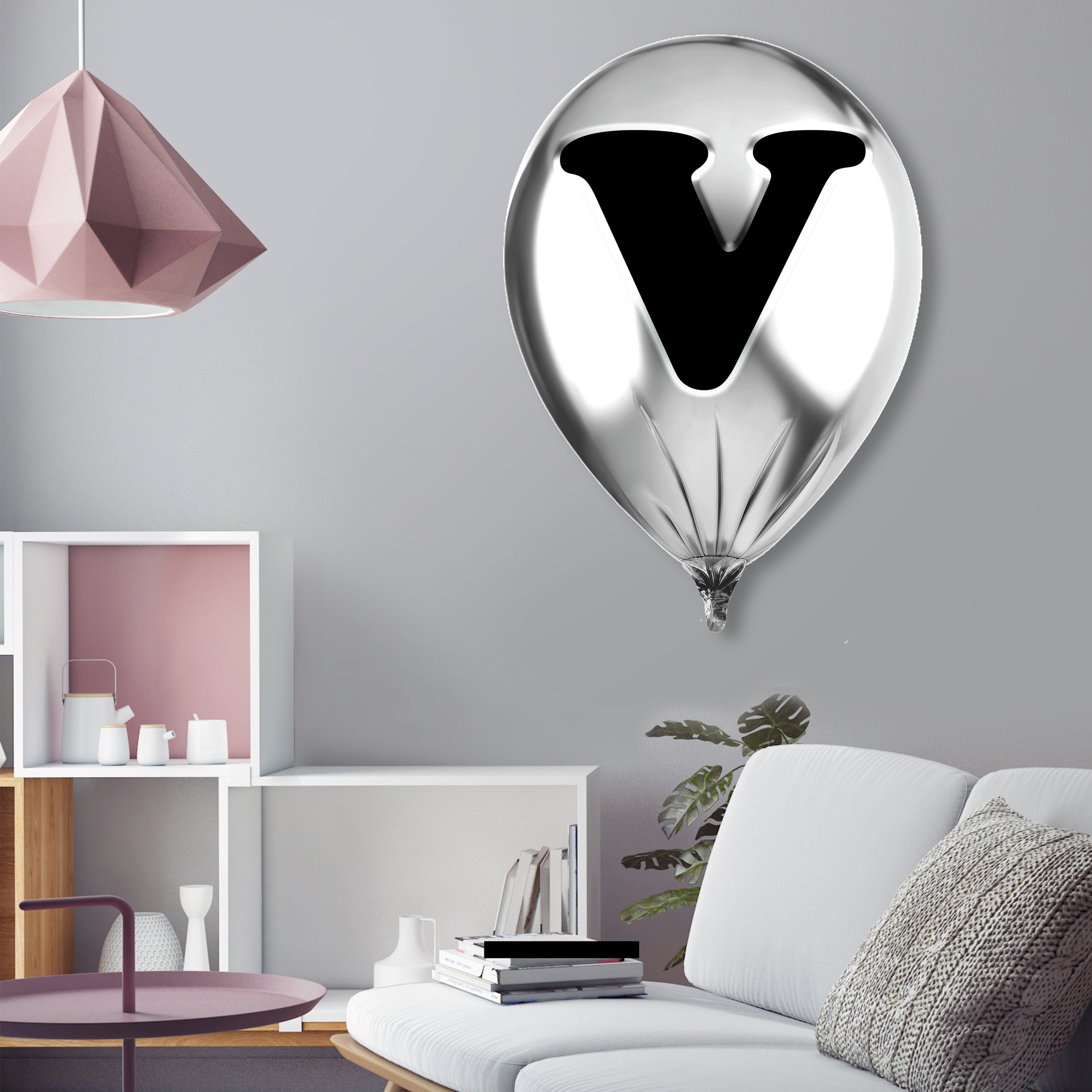 Silver Monogram Balloon