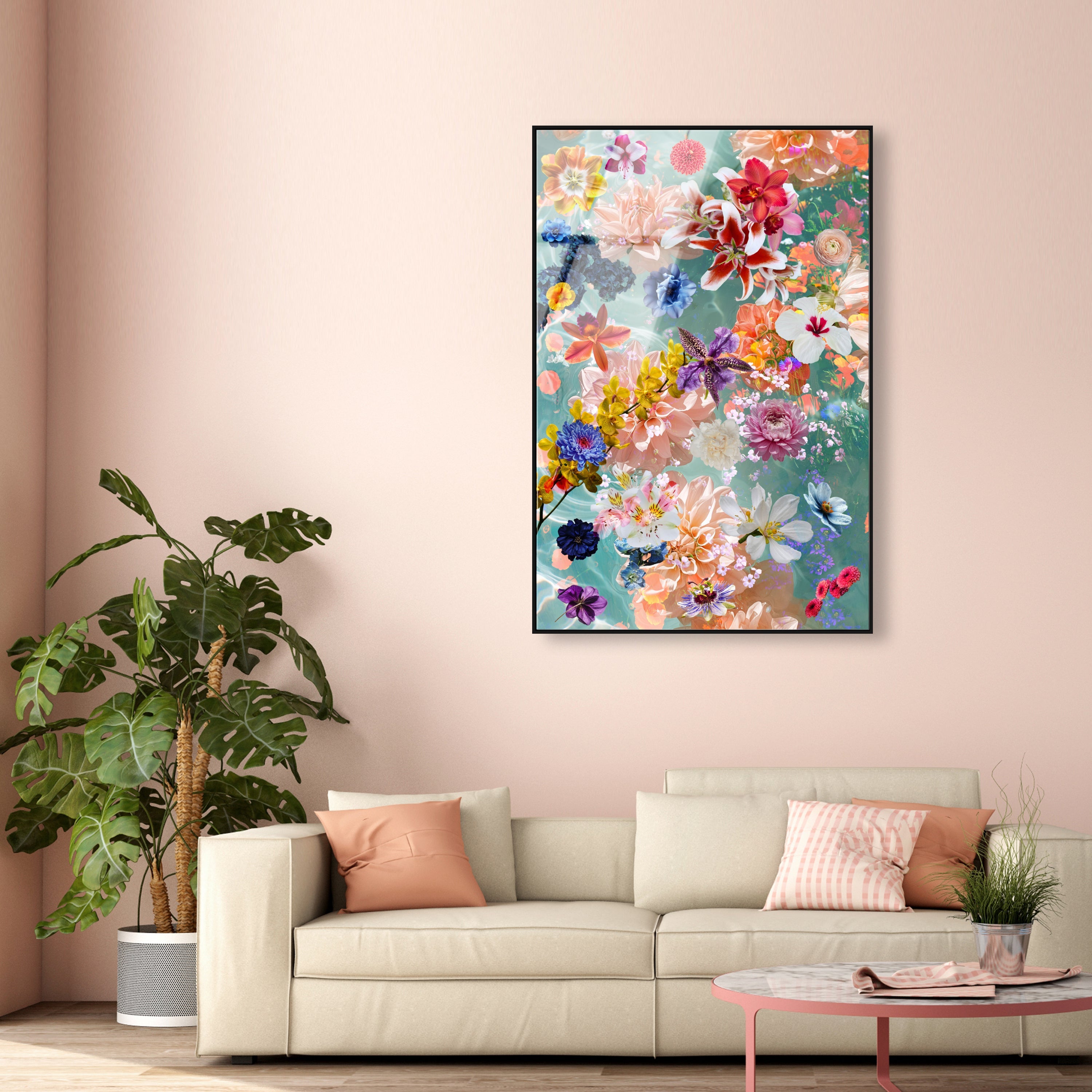 Quartz Coral Aqua Floral