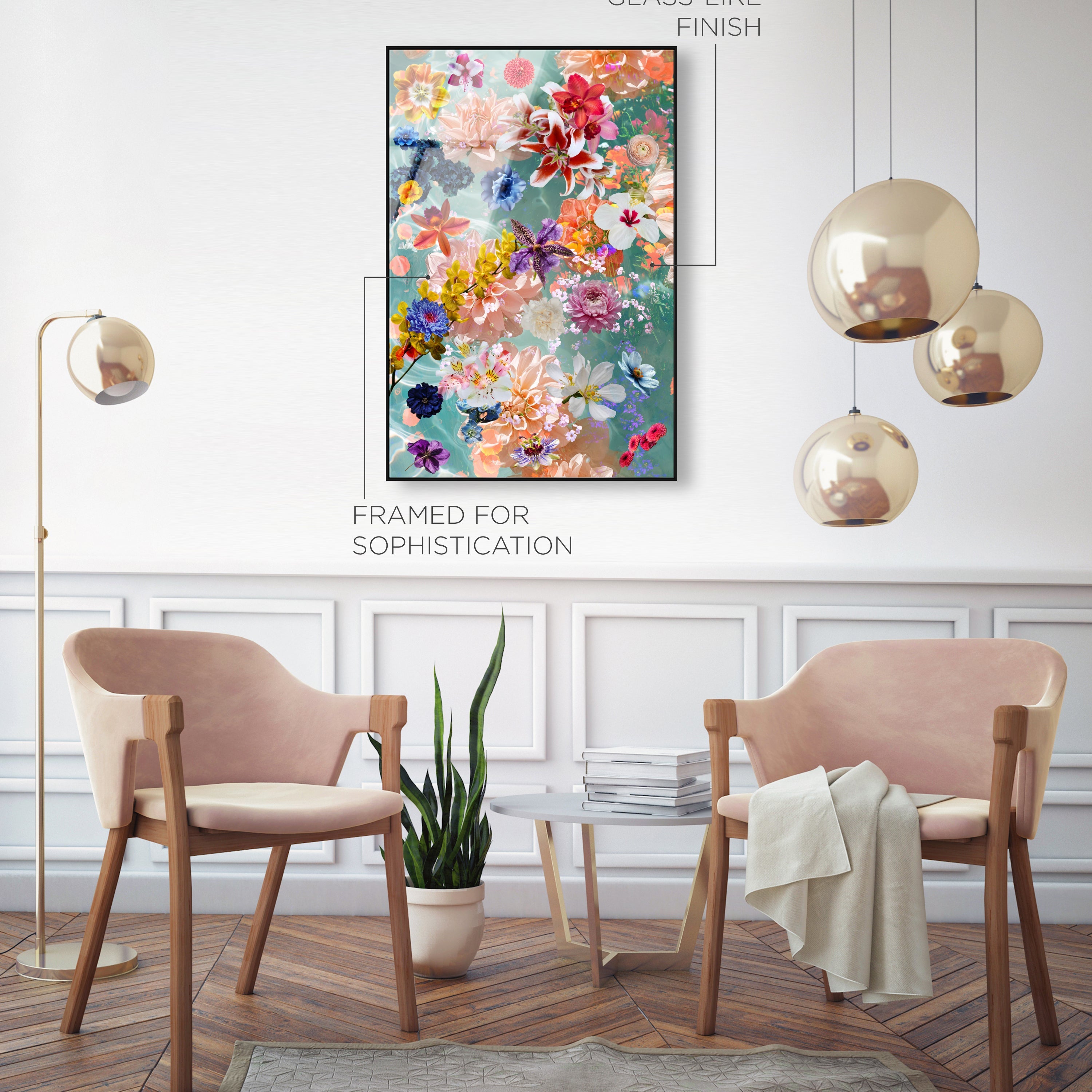 Quartz Coral Aqua Floral